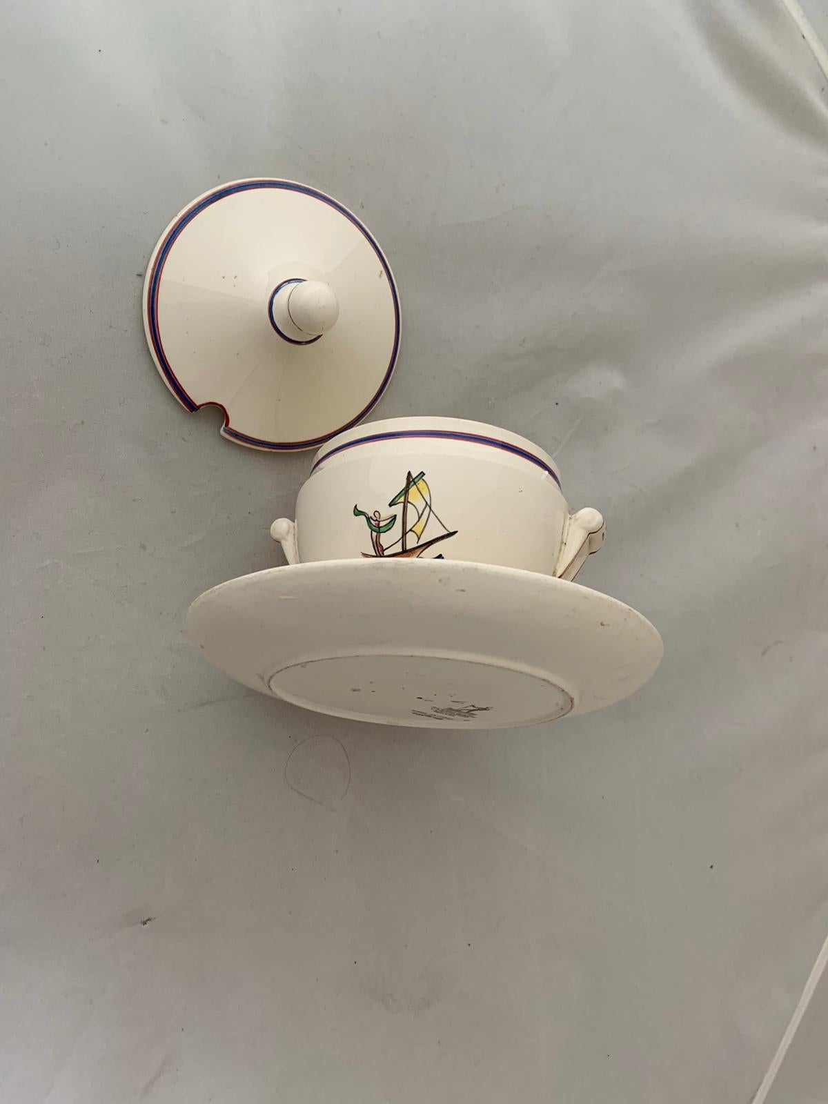 Gravy Dish by Gio Ponti for Richard Ginori, 1930s In Good Condition For Sale In Montelabbate, PU