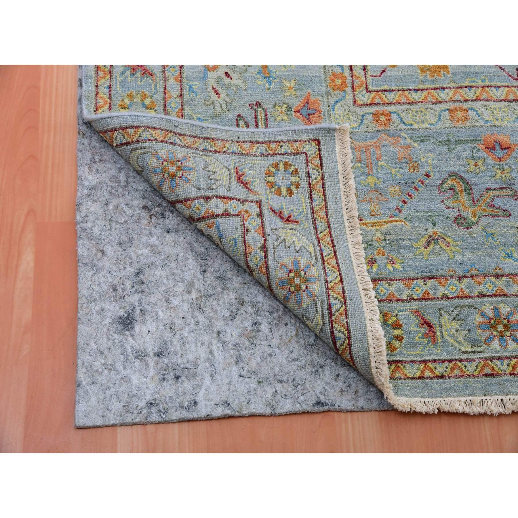 Grauer, handgeknüpfter Sultanabad-Teppich in Übergröße aus 100 % Wolle in Übergröße 11'10