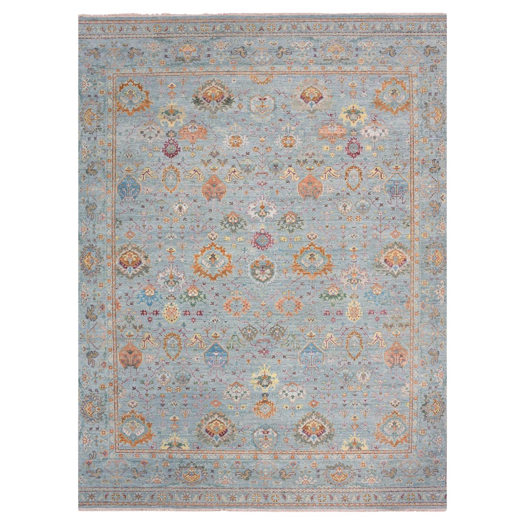 Tapis Sultanabad surdimensionné, 100 % laine nouée à la main, réimaginé 11'10" x 14'6"