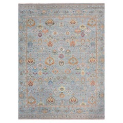Gray 100% Wool Hand Knotted Sultanabad Reimagined Oversized Rug 11'10" x 14'6"