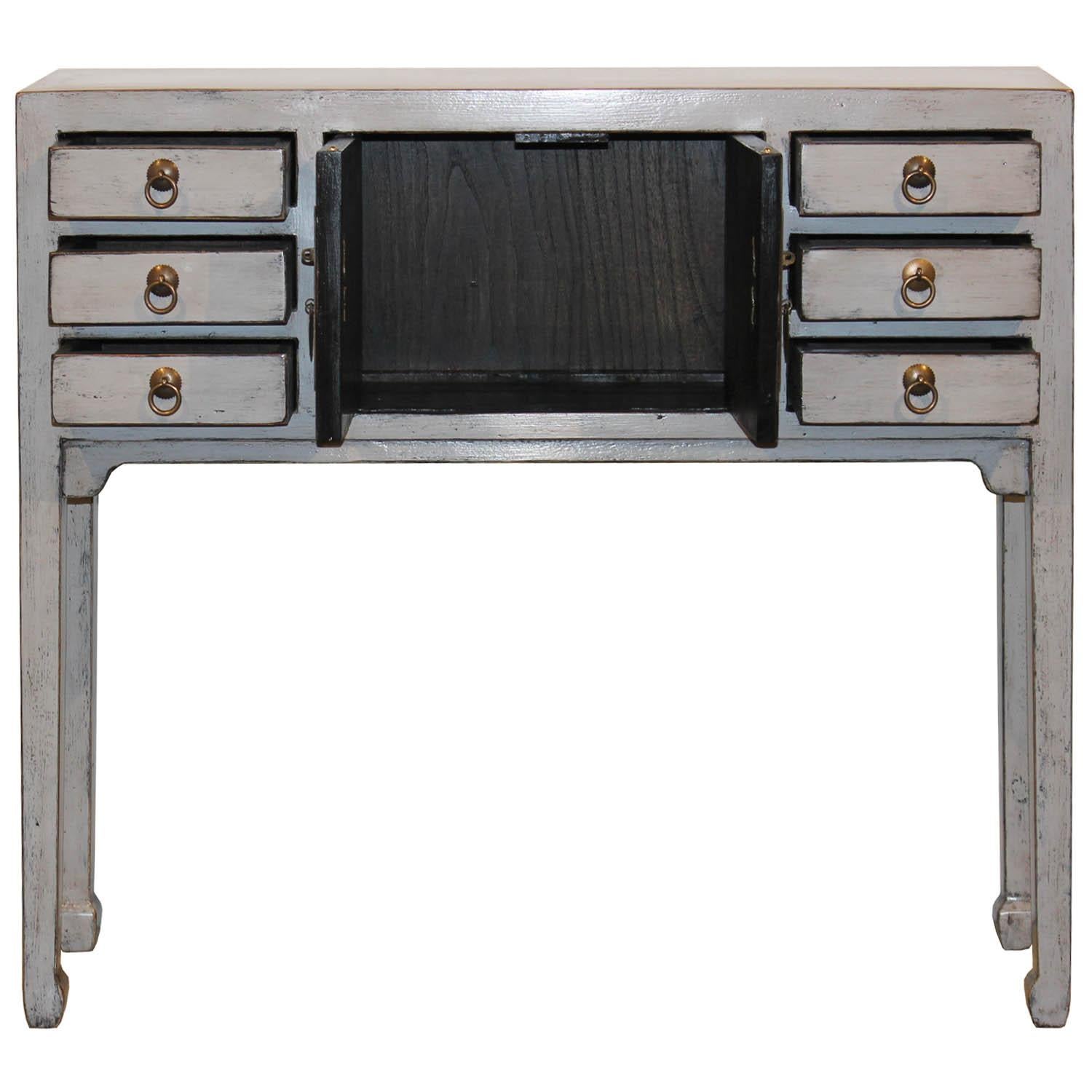 Gray 6-Drawer Console Table (Chinesisch)