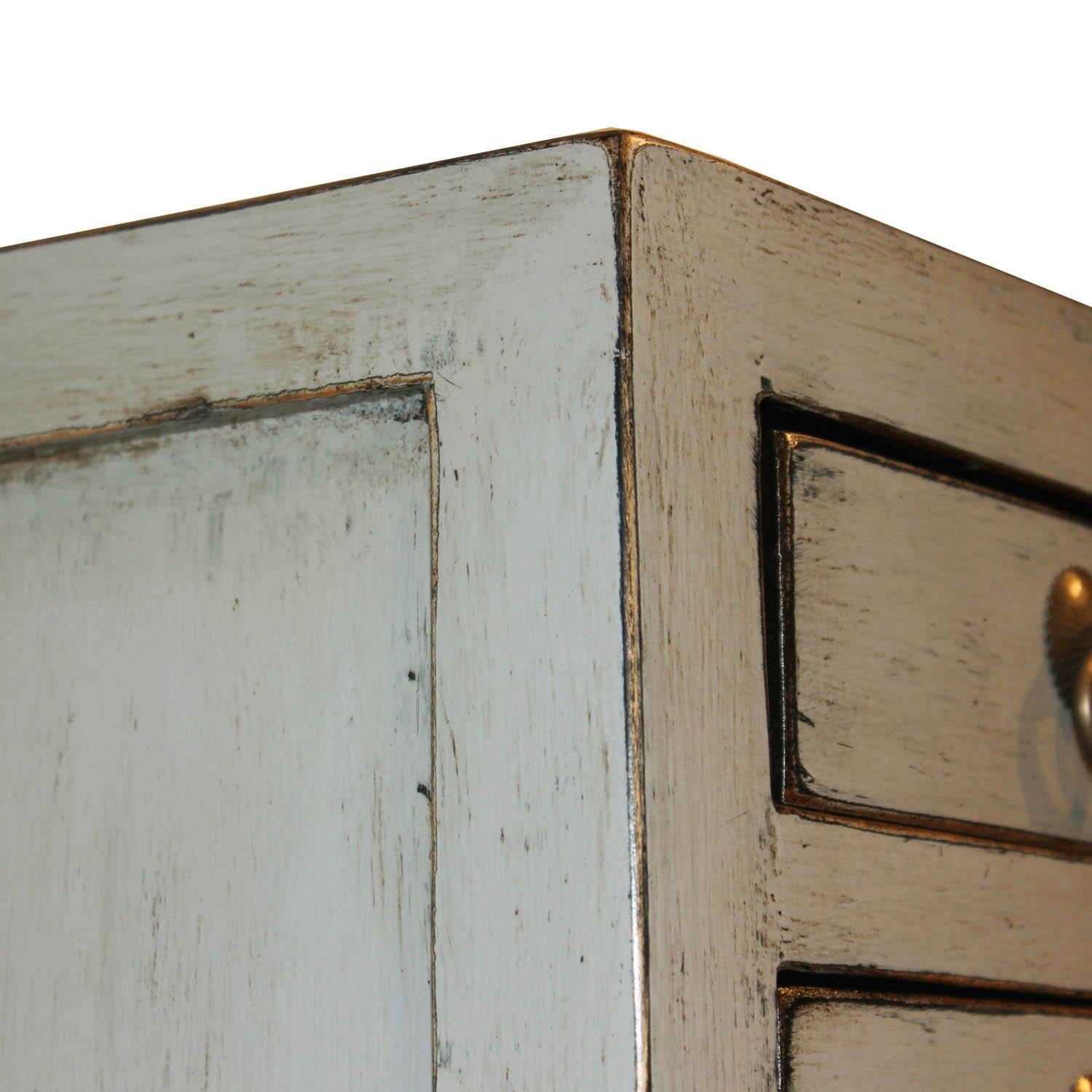 Contemporary Gray 6-Drawer Console Table