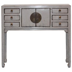 Gray 6-Drawer Console Table