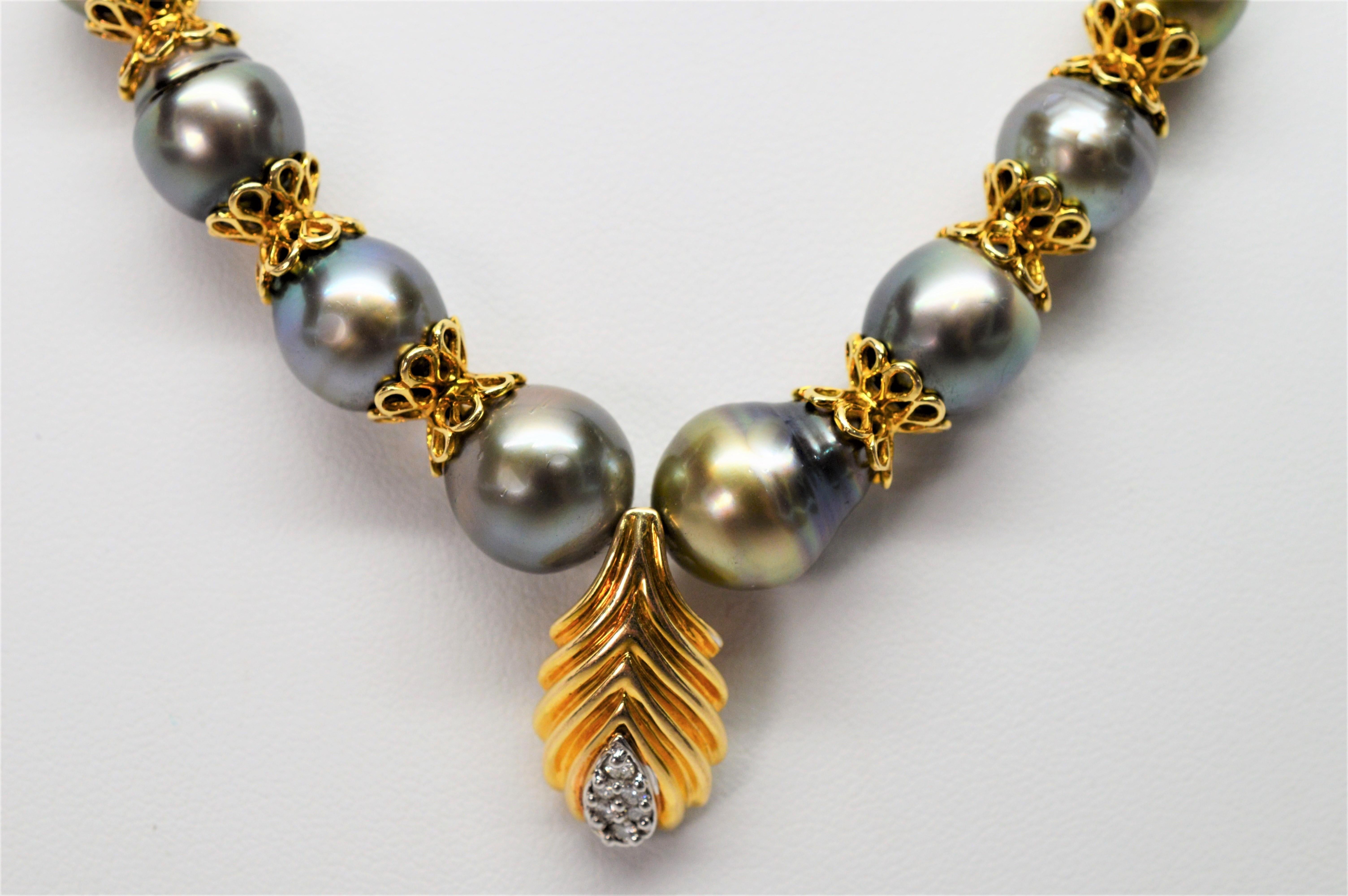 gray baroque pearl necklace