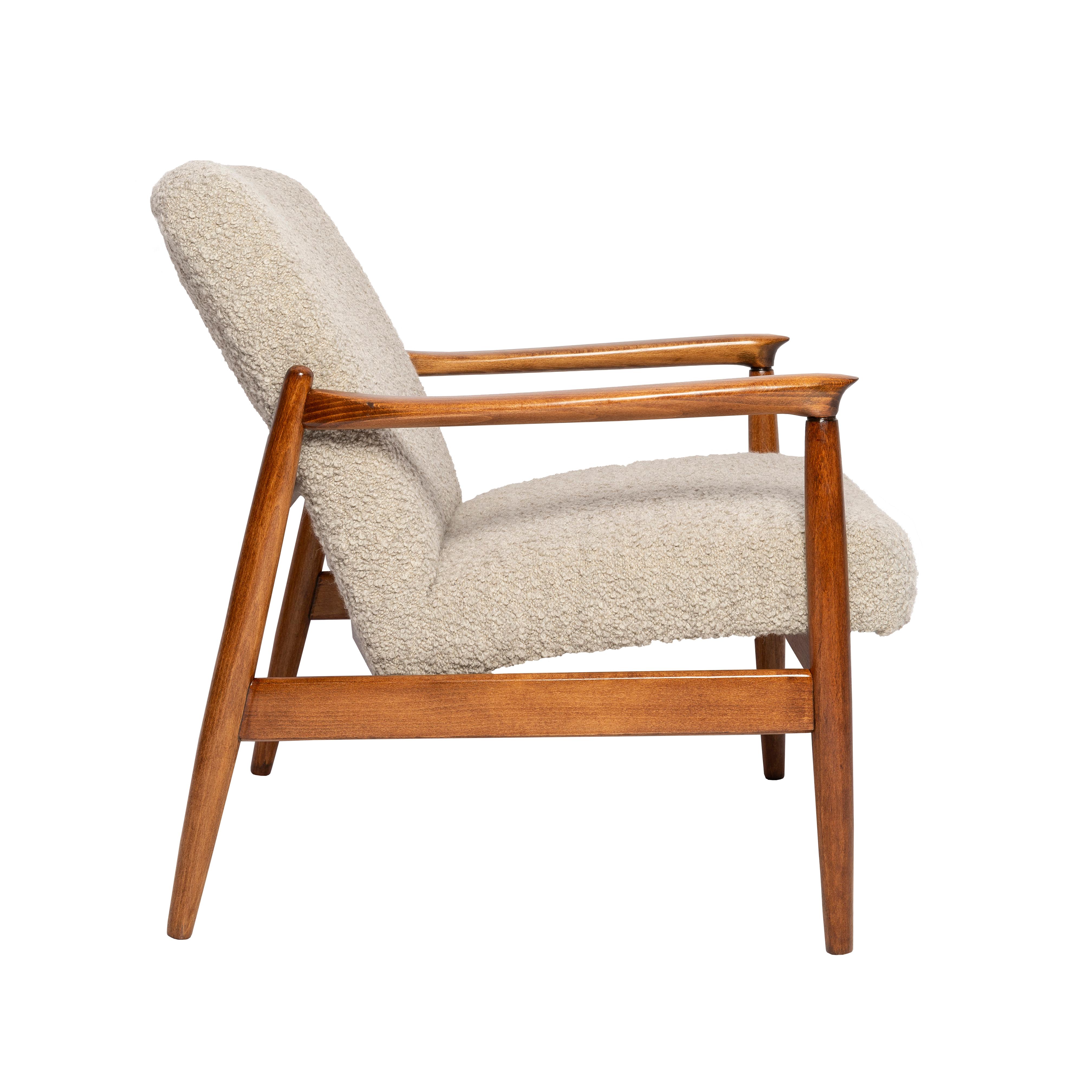 Mid-Century Modern Gray Alpaca Wool Armchair by Vintola Studio, Mid Century Edmund Homa Chair For Sale