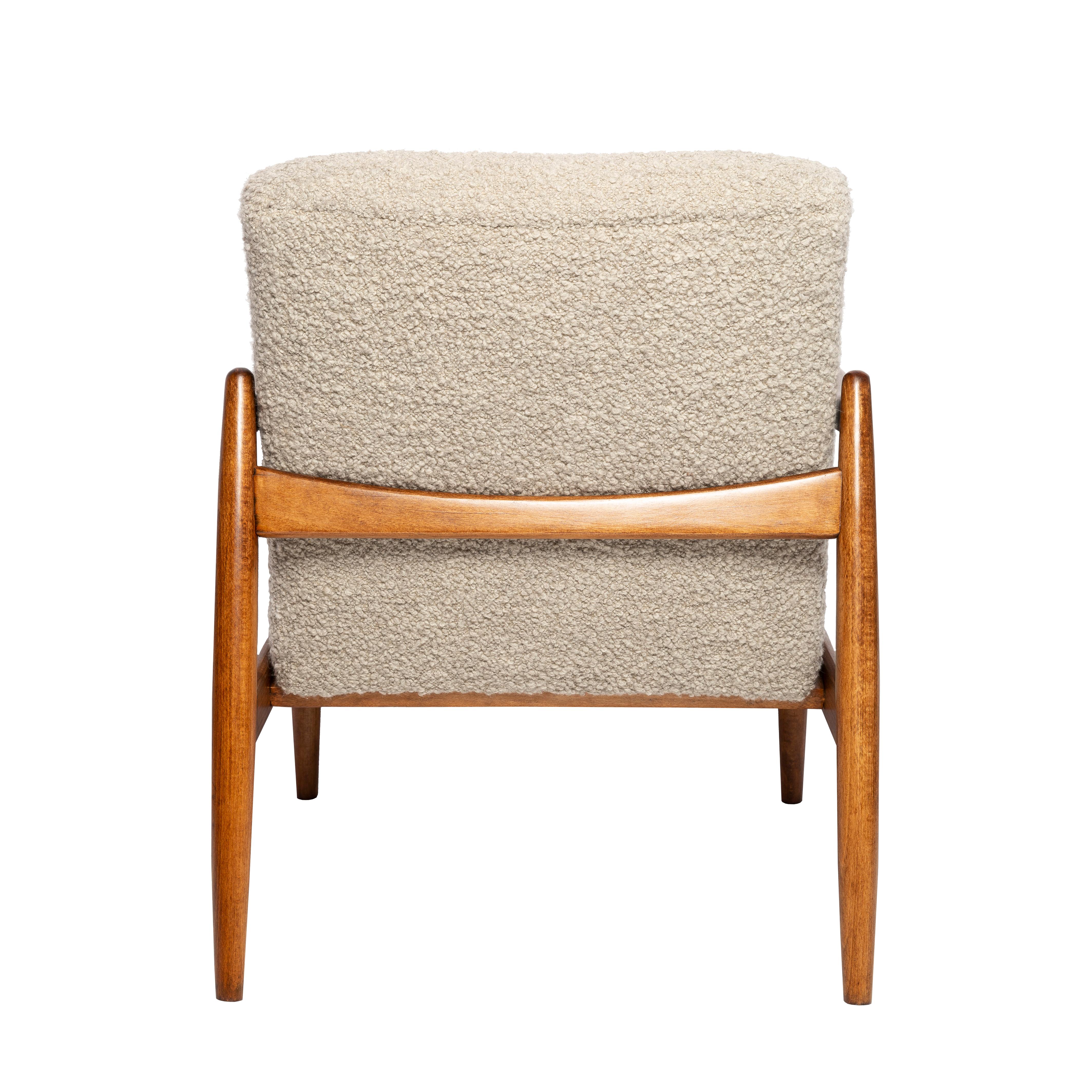 Polish Gray Alpaca Wool Armchair by Vintola Studio, Mid Century Edmund Homa Chair For Sale