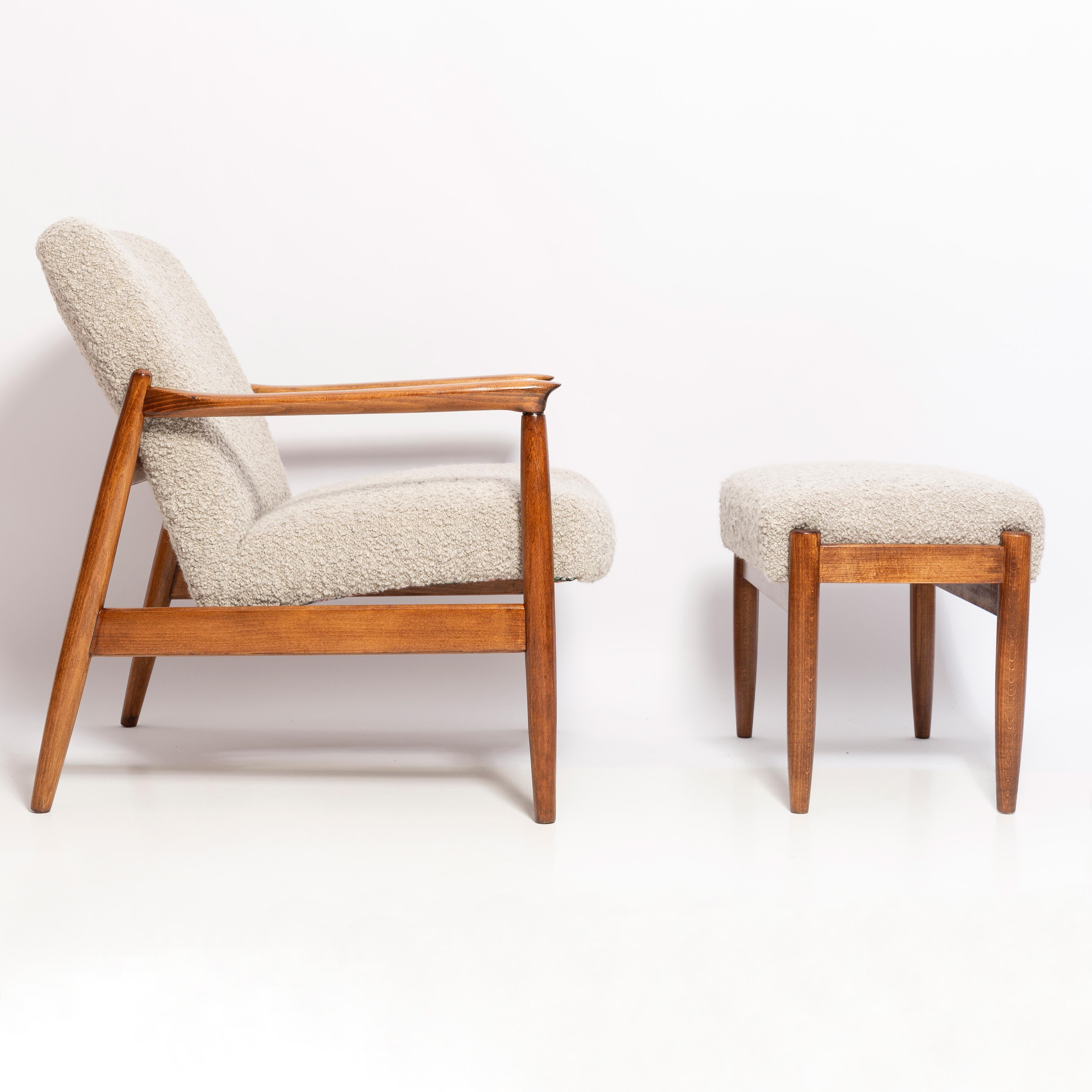 Hand-Crafted Gray Alpaca Wool Armchair by Vintola Studio, Mid Century Edmund Homa Chair For Sale