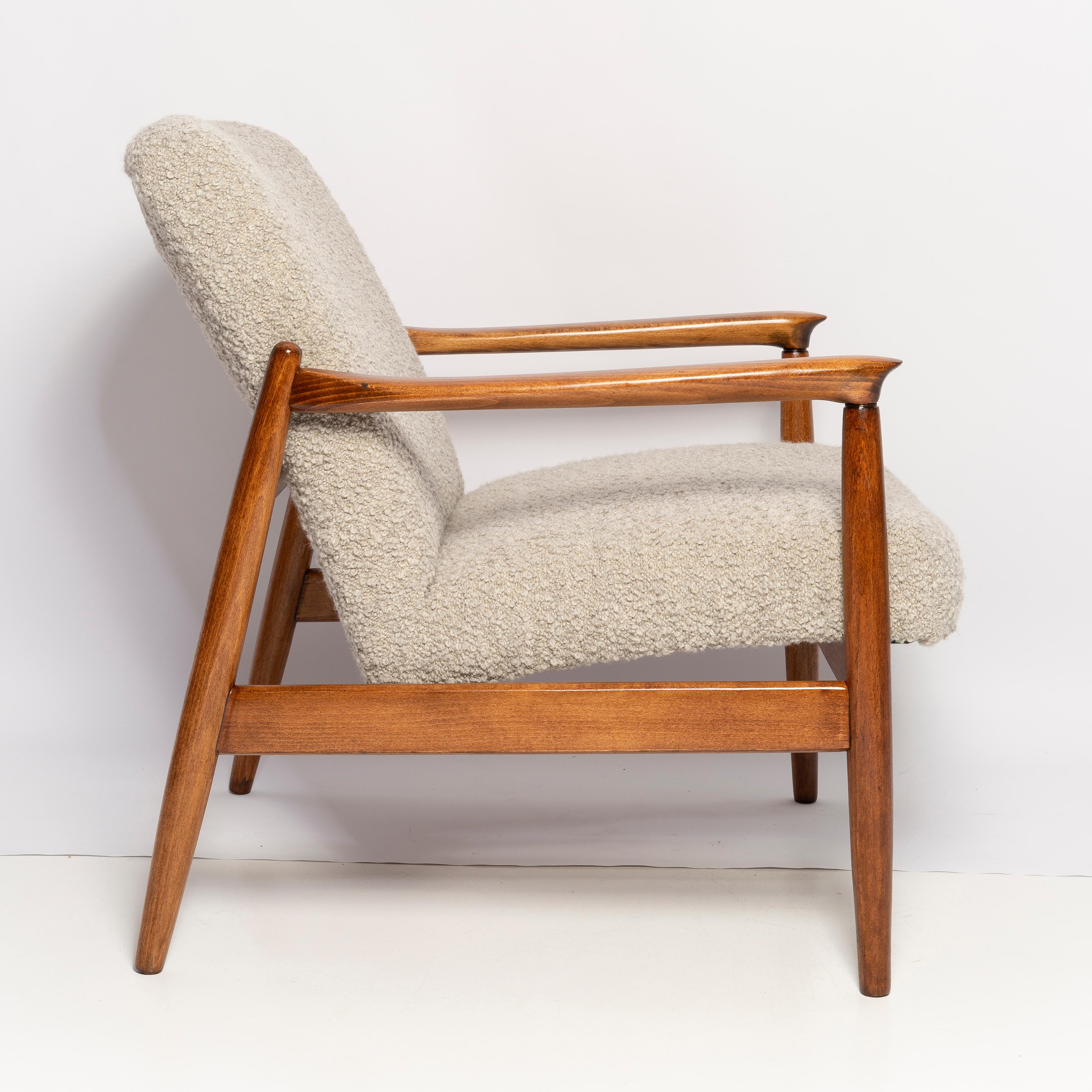 Gray Alpaca Wool Armchair by Vintola Studio, Mid Century Edmund Homa Chair In New Condition For Sale In New York, NY