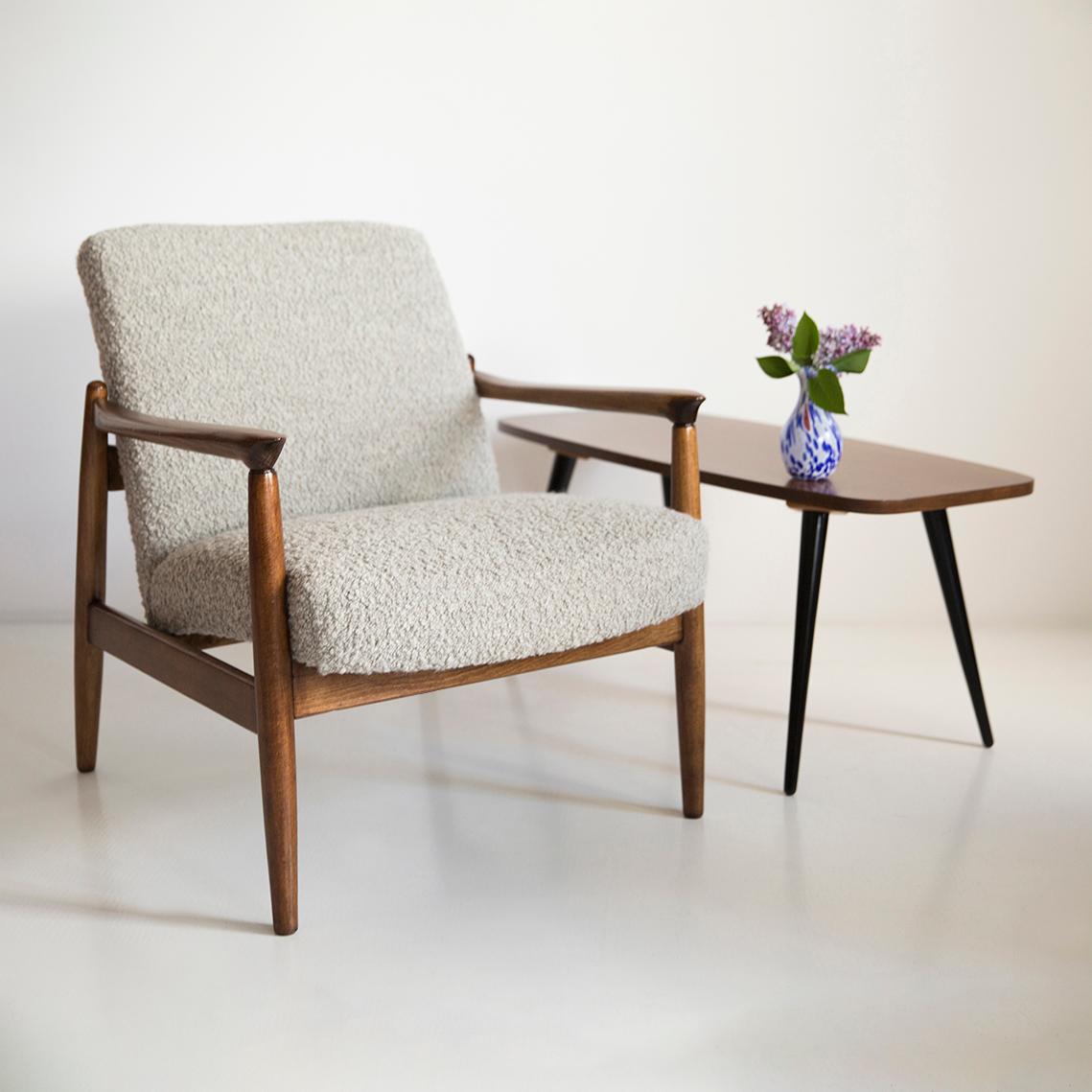 Contemporary Gray Alpaca Wool Armchair by Vintola Studio, Mid Century Edmund Homa Chair For Sale