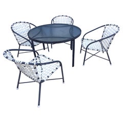 Gray Aluminum and white vinyl Brown Jordan Tamiami Patio Set
