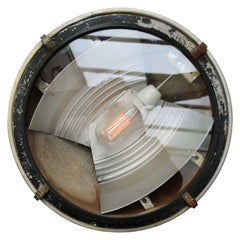 Lampe suspendue en métal industriel gris aluminium verre clair