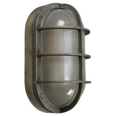 Gray Aluminum Vintage Industrial Frosted Glass Wall Lamp Scone