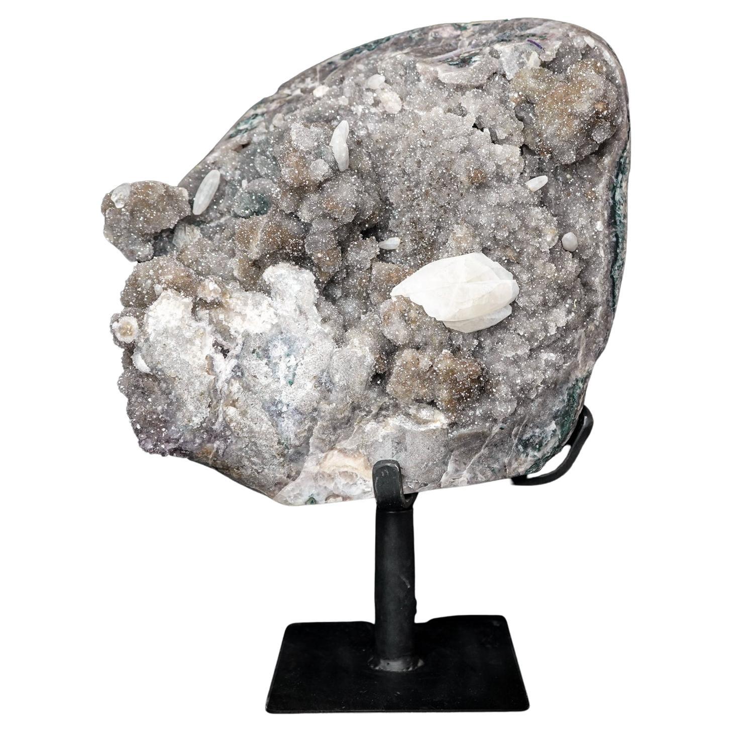 Gray Amethyst Druzy Formation For Sale