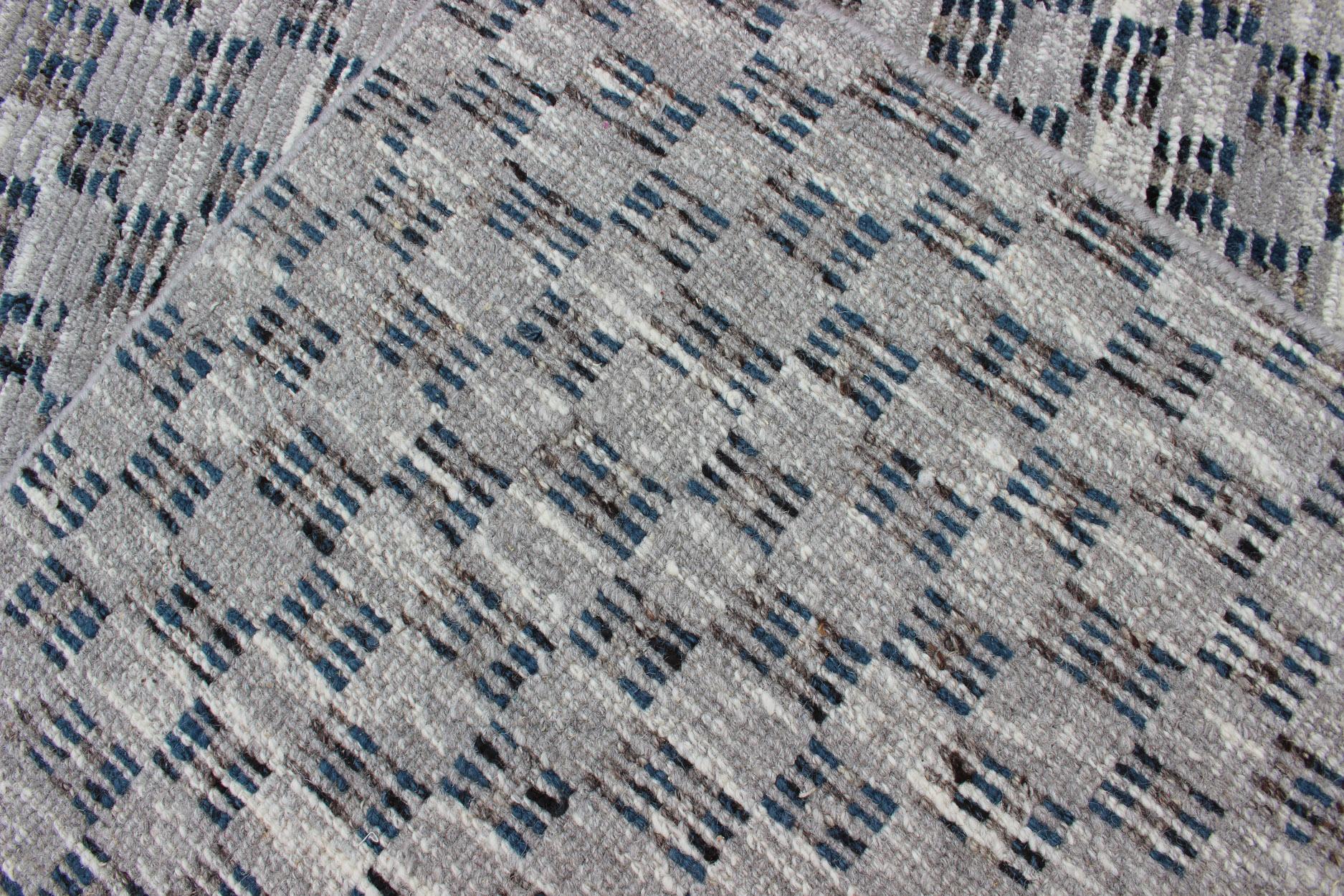 Lana Runner a quadri casual grigio e blu multicolore dal design casual e moderno in vendita