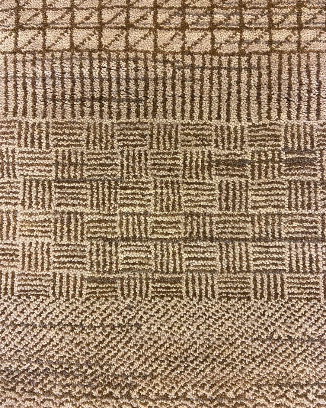 Gray and Brown Wool Minimalist Persian Rug with Geometric Patterns, 3' x 5' For Sale 1
