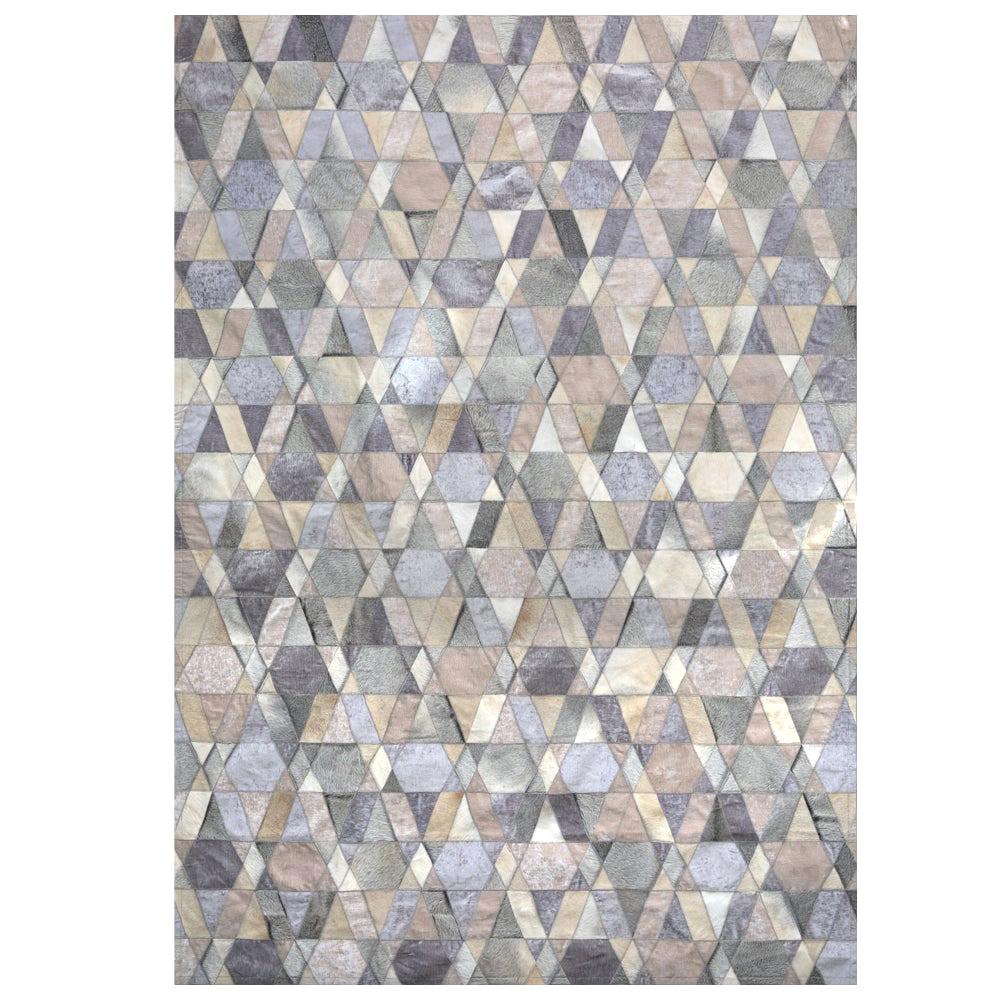 Gray and Caramel customizable Selva Cowhide and Viscose Area Floor Rug Large For Sale