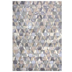 Gray and Caramel customizable Selva Cowhide and Viscose Area Floor Rug Large