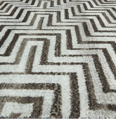 Gray and Dark Taupe Maze -Viscose Rug "Morrow Maze" by Doris Leslie Blau
