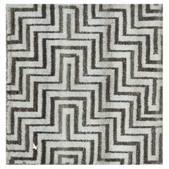 Gray and Dark Taupe Maze -Viscose Rug "Morrow Maze" by Doris Leslie Blau