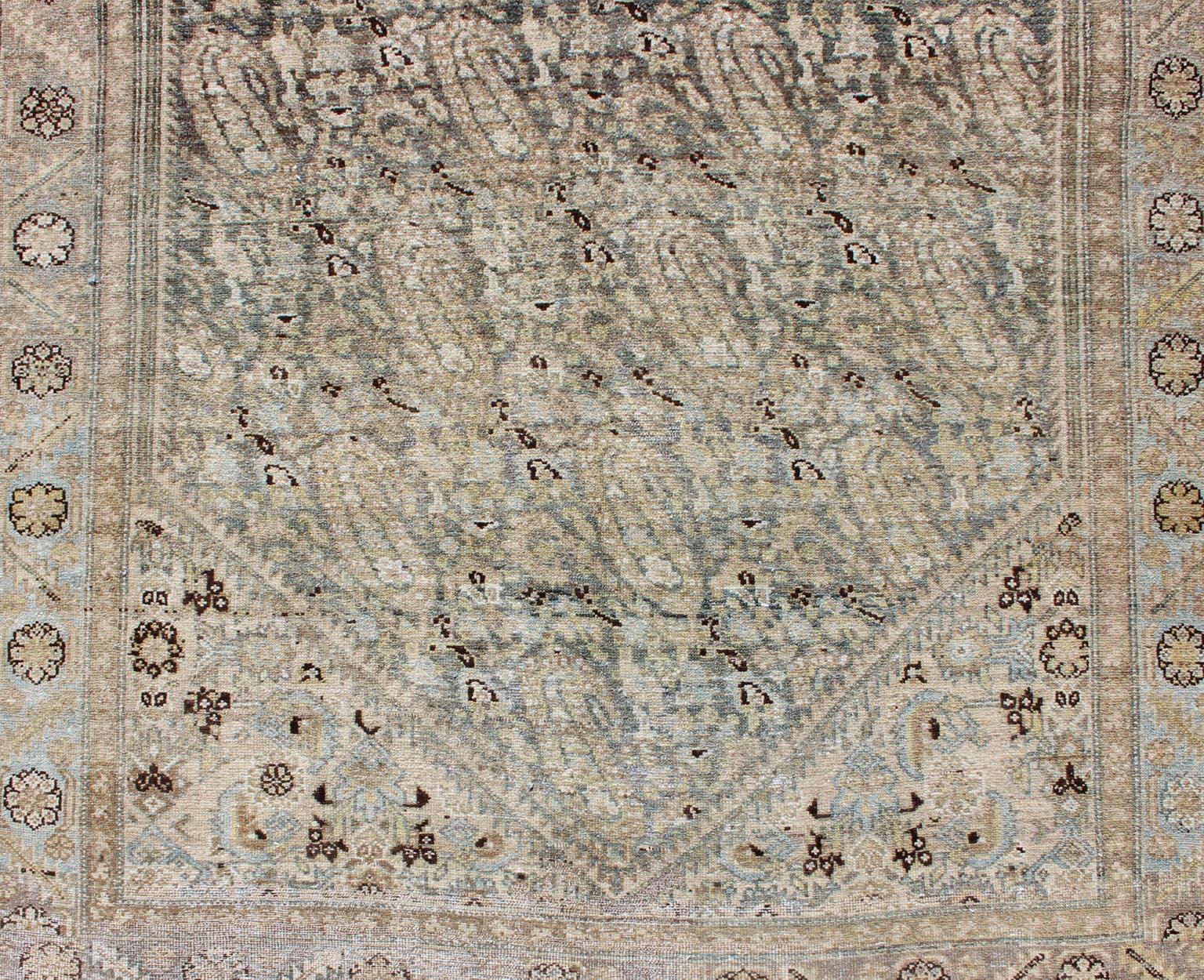 Gray and Earth Tones Paisley Design Gallery Malayer Rug with Paisley Design 1