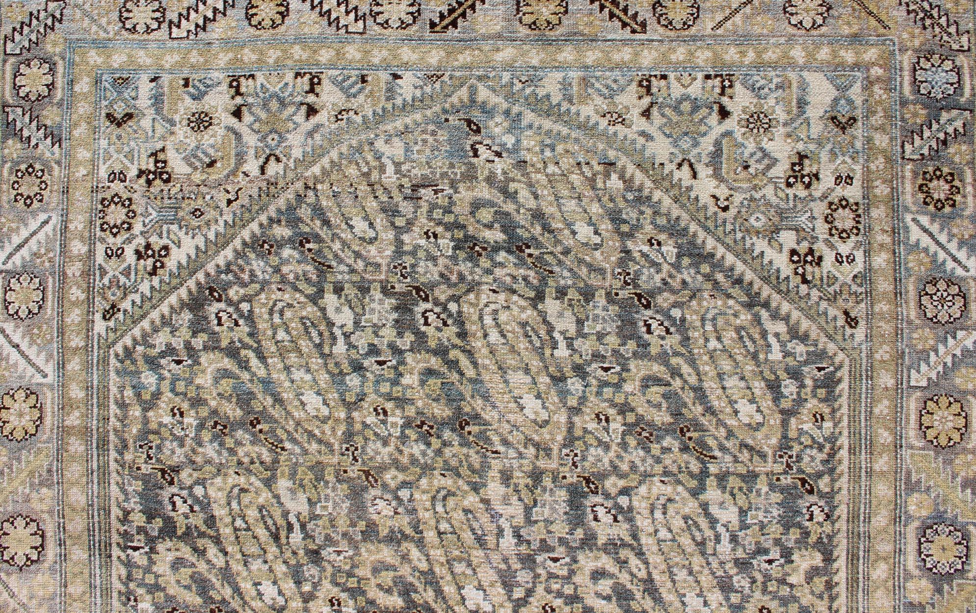 Gray and Earth Tones Paisley Design Gallery Malayer Rug with Paisley Design 3