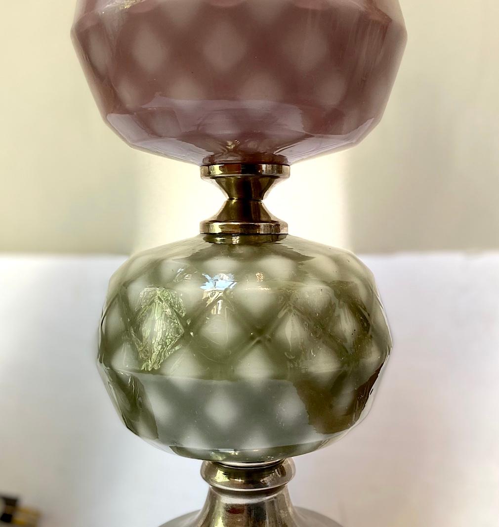 Gray and Mauve Murano Glass Lamps For Sale 2