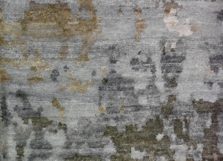 Gray And Tan Abstract Wool Area Rug For Sale At 1stdibs