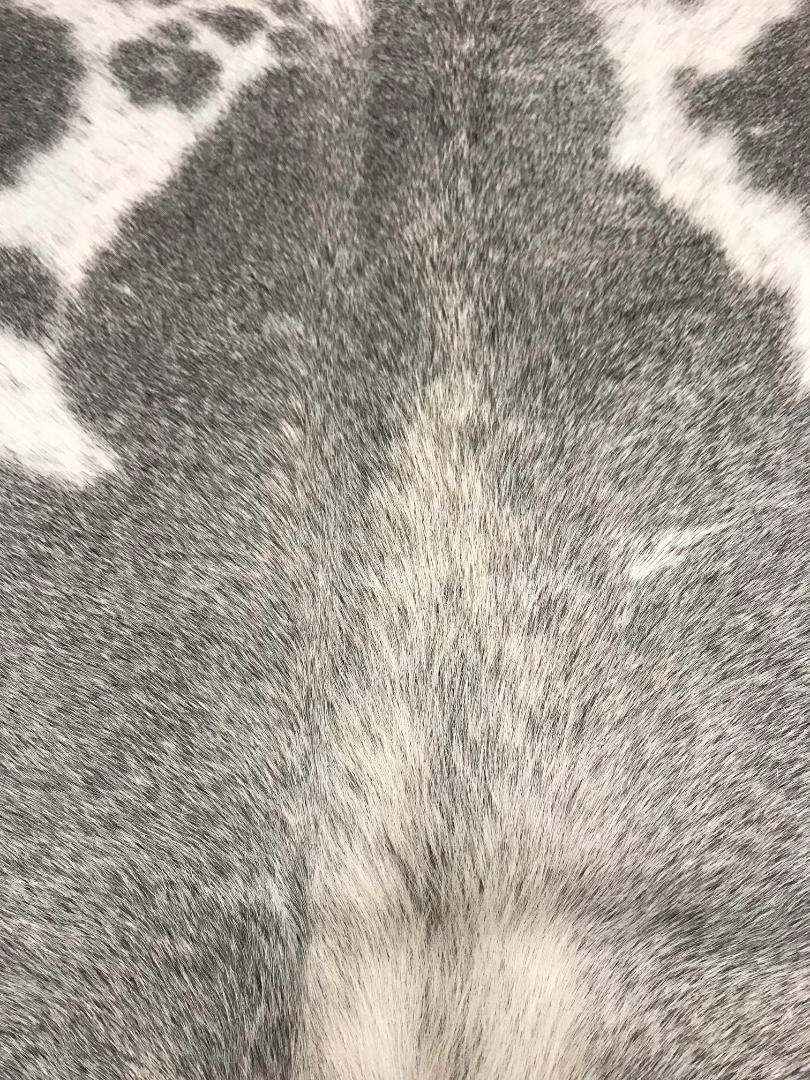 Gray and White Cow Hide Rug In New Condition In New York, NY