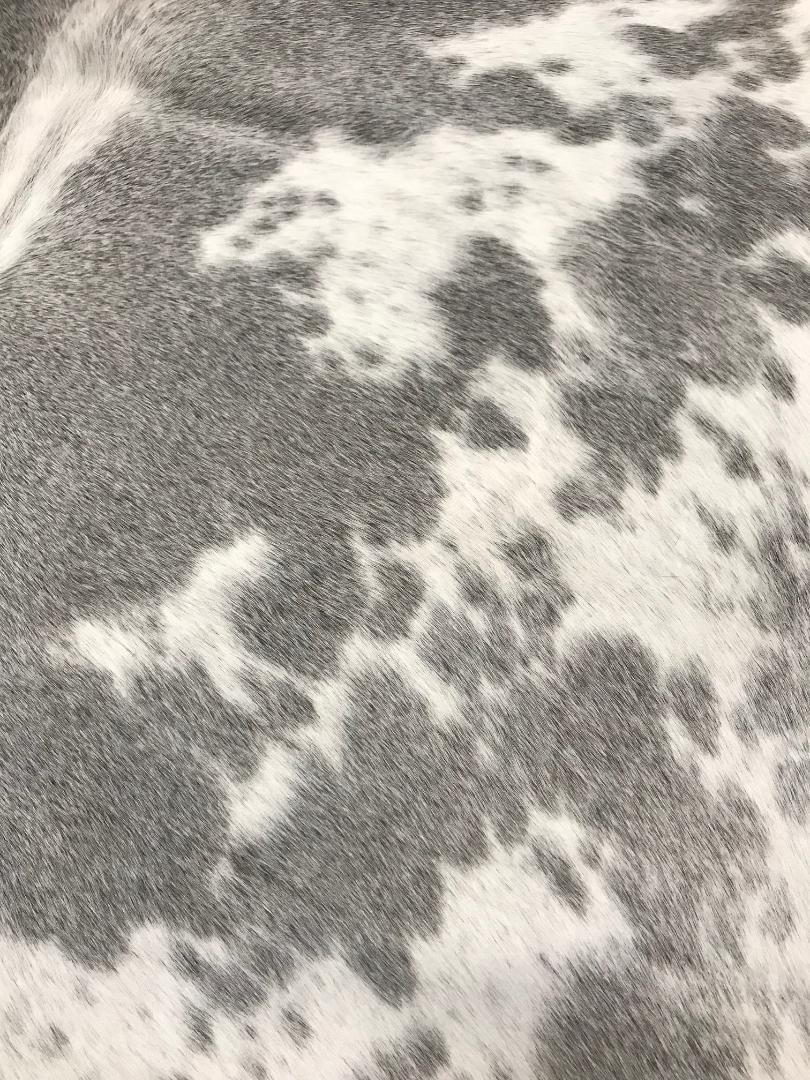 Contemporary Gray and White Cow Hide Rug