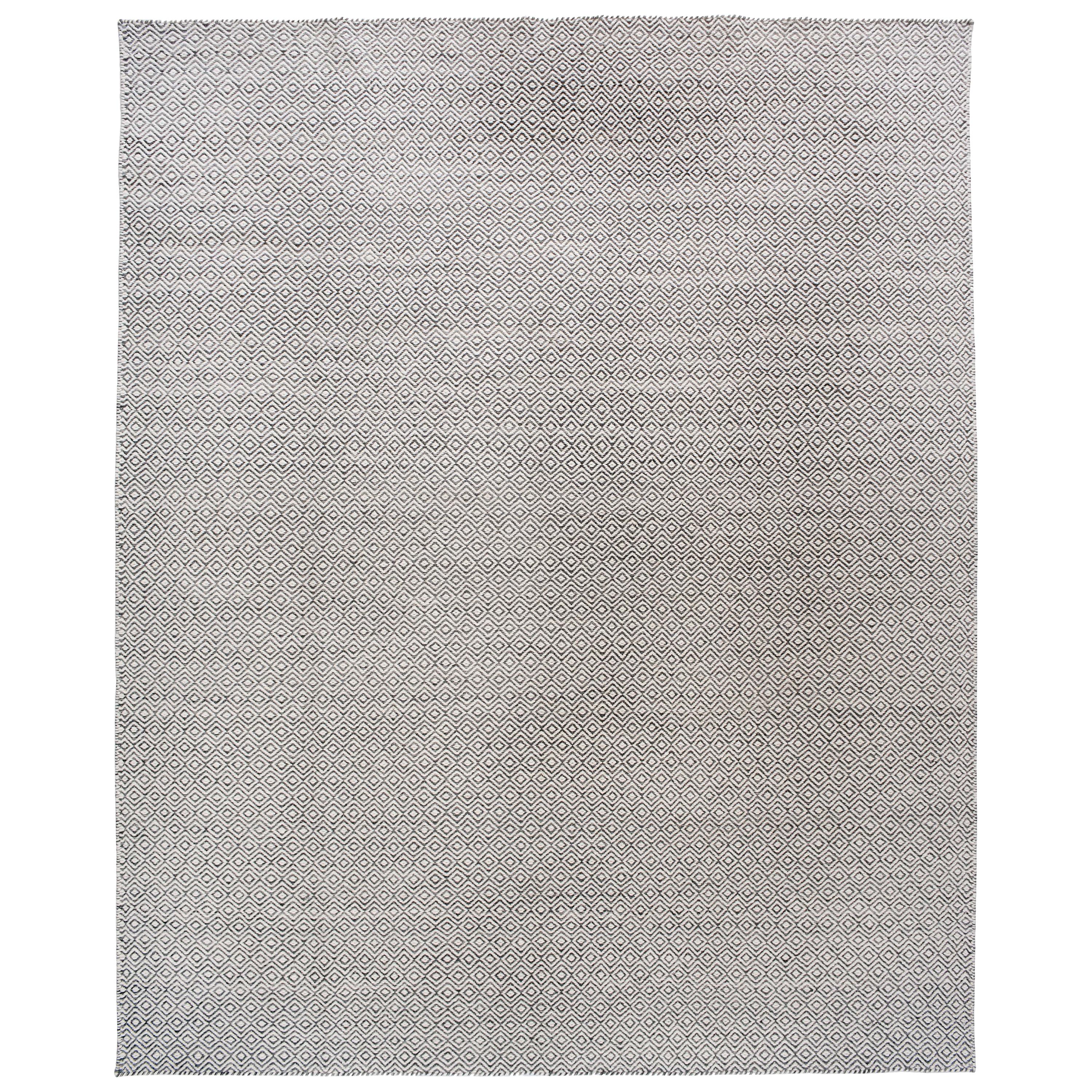 Indischer Teppich mit weißen und weißen Diamanten