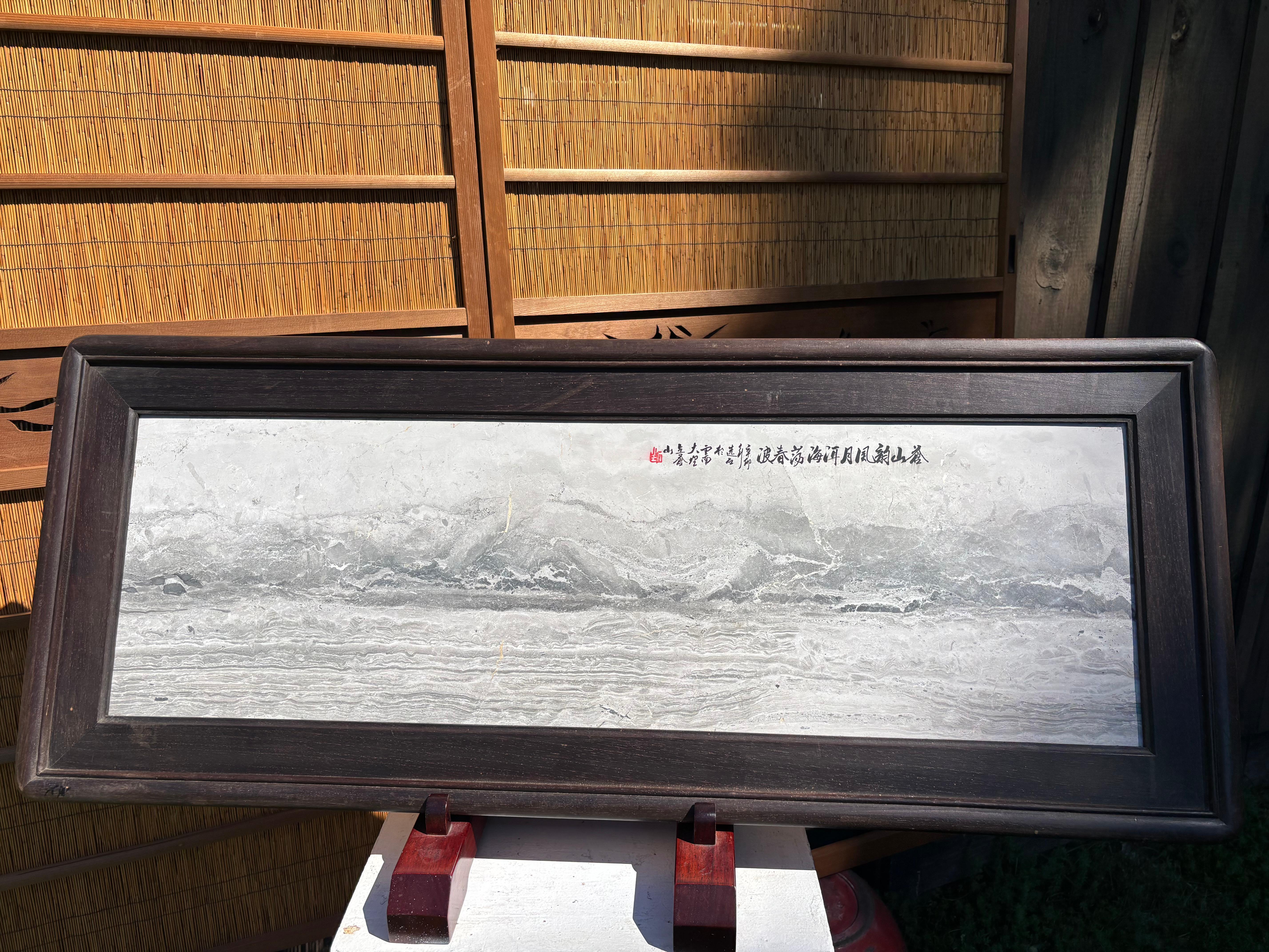 Graue und weiße Landschaftsmalerei Meer & Berge Fine Works of Art (Chinesisch) im Angebot