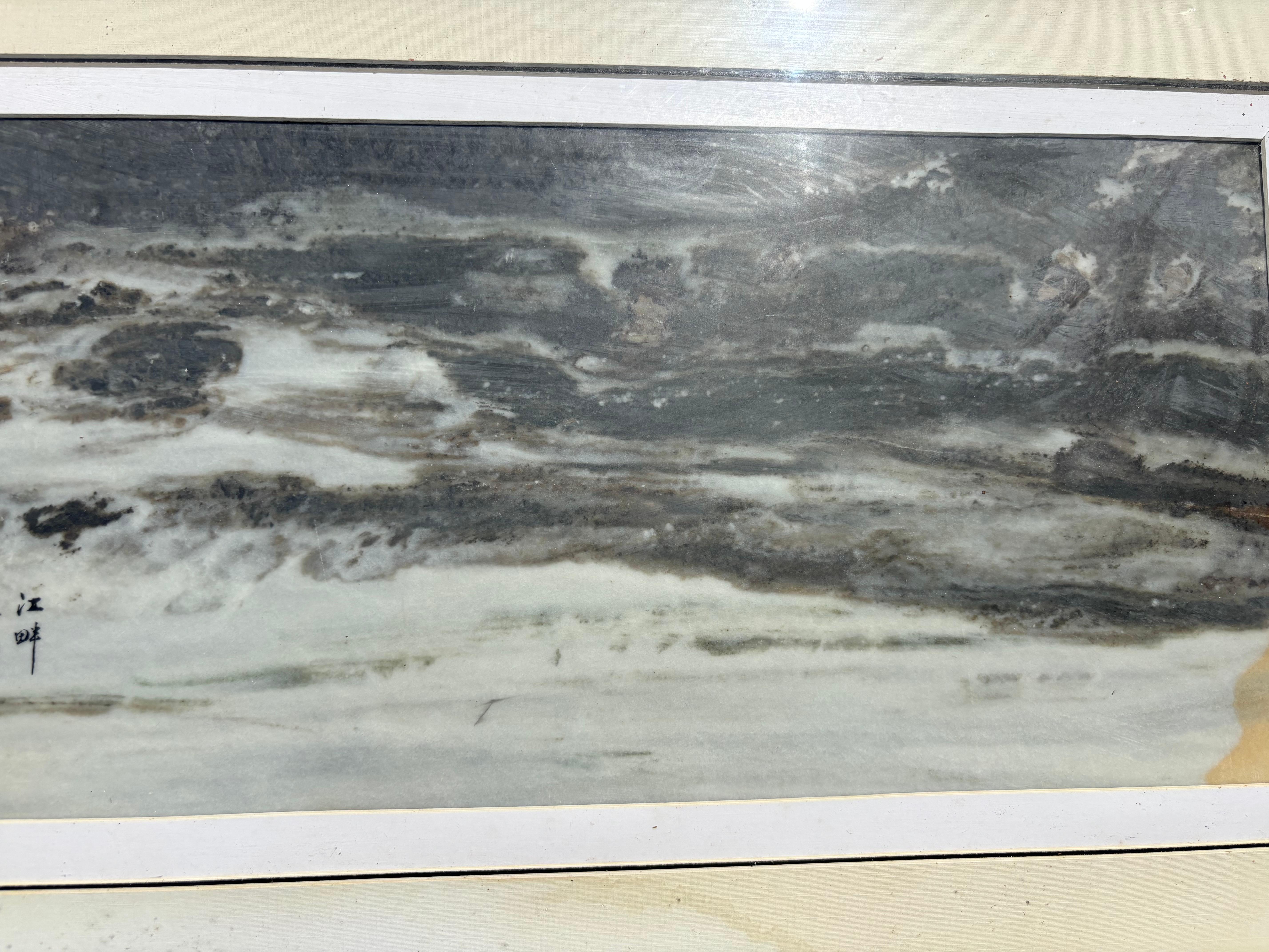 Graue und weiße Landschaftsmalerei Meer & Berge Fine Works of Art (20. Jahrhundert) im Angebot