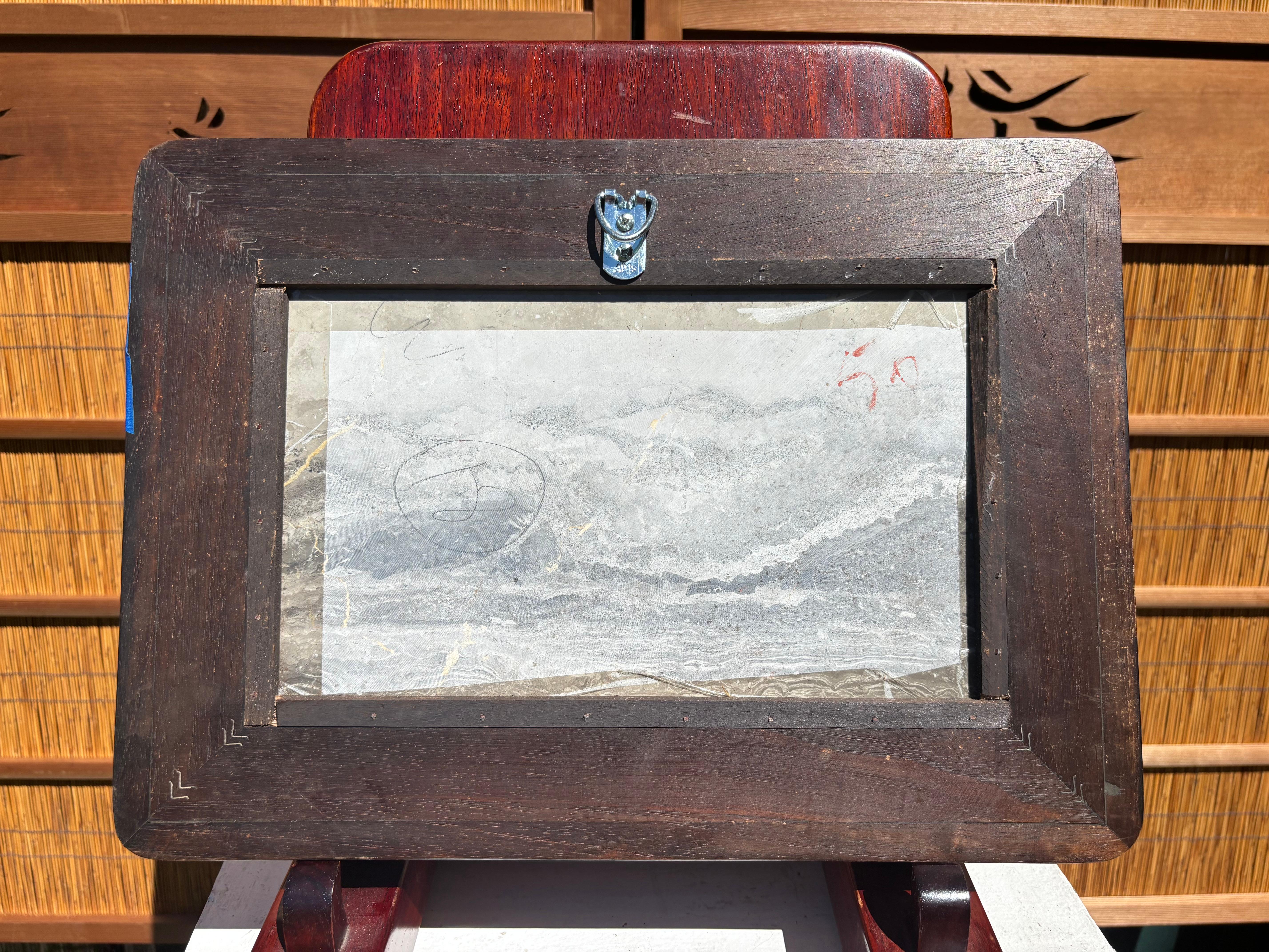 Graue und weiße Landschaftsmalerei Meer & Berge Fine Works of Art im Angebot 1