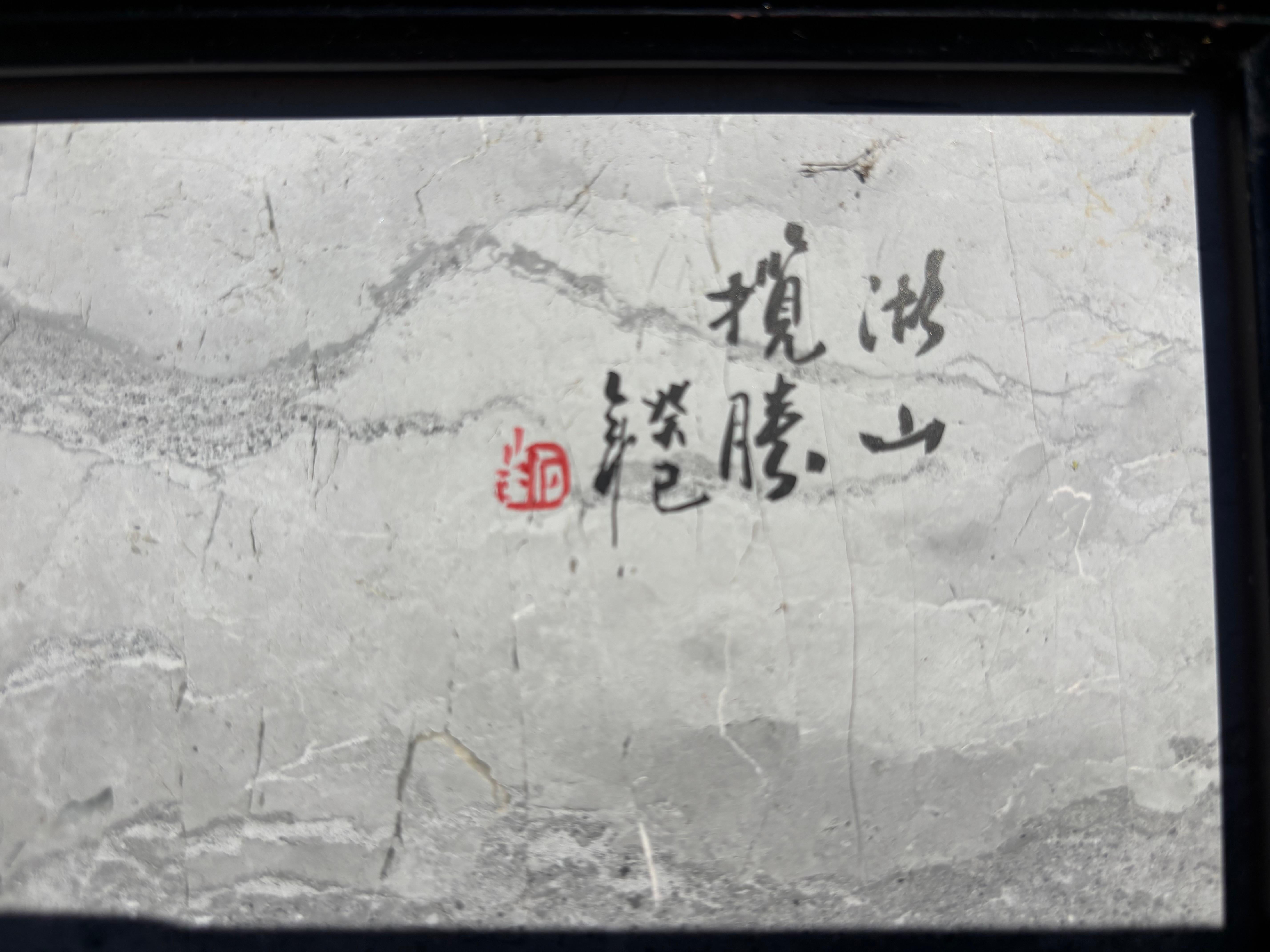 Graue und weiße Landschaftsmalerei Meer & Berge Fine Works of Art Signiert (20. Jahrhundert) im Angebot