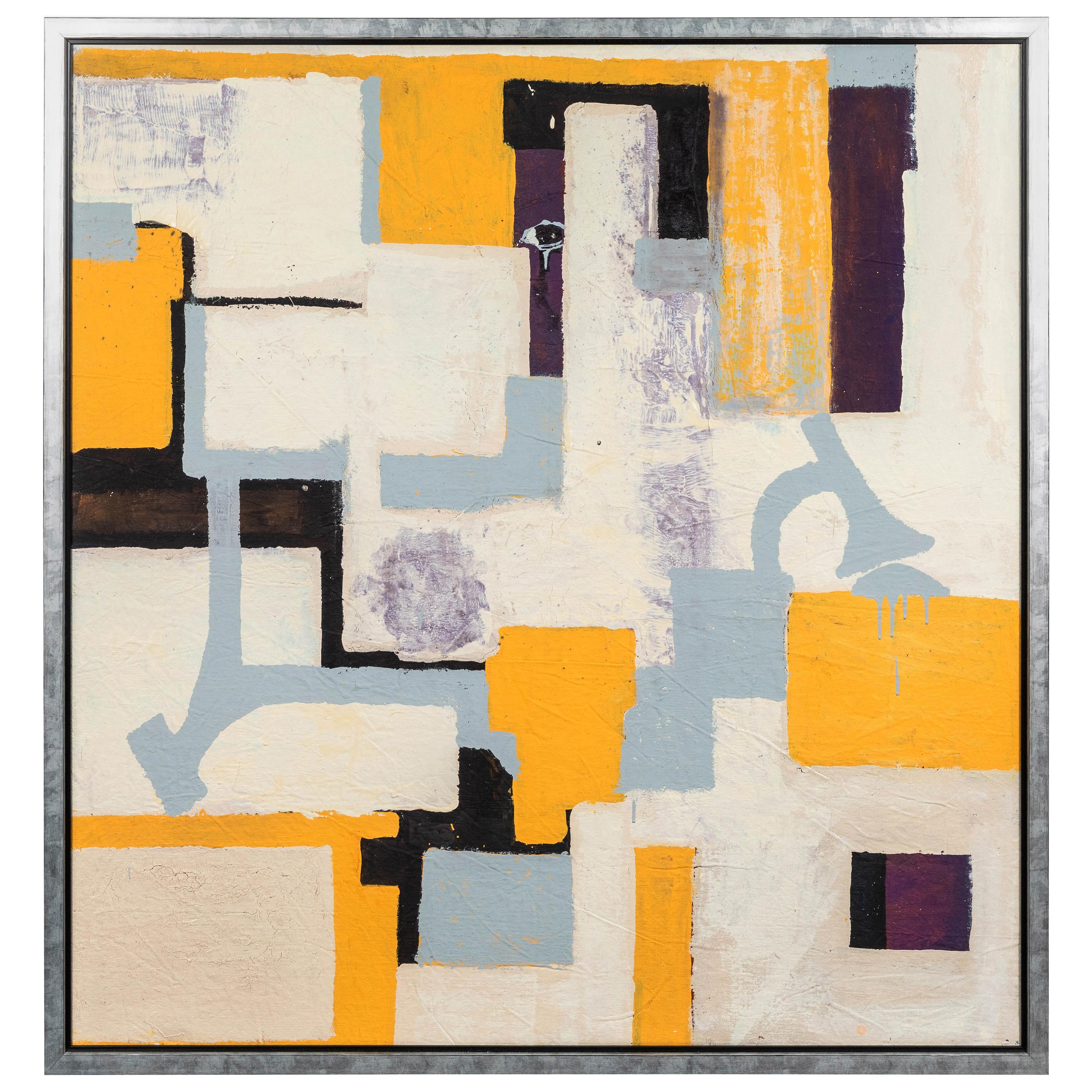 Gray and Yellow Abstract by Christopher Shoemaker