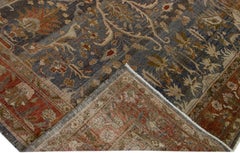 Grey Antique Persian Hamadan Handmade Gallery Wool Rug