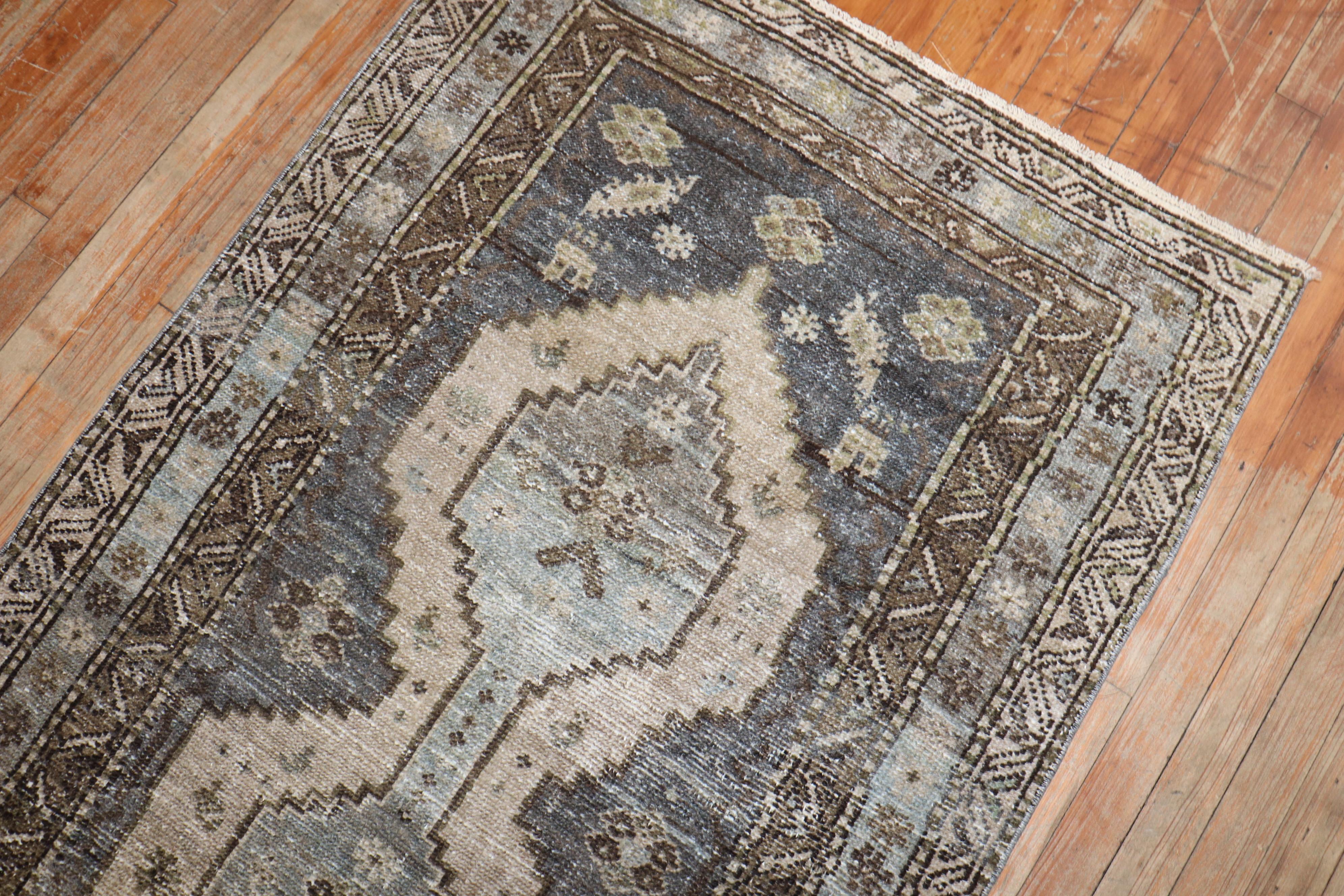 Antiker persischer Malayer-Teppich, graugrau (Handgewebt)