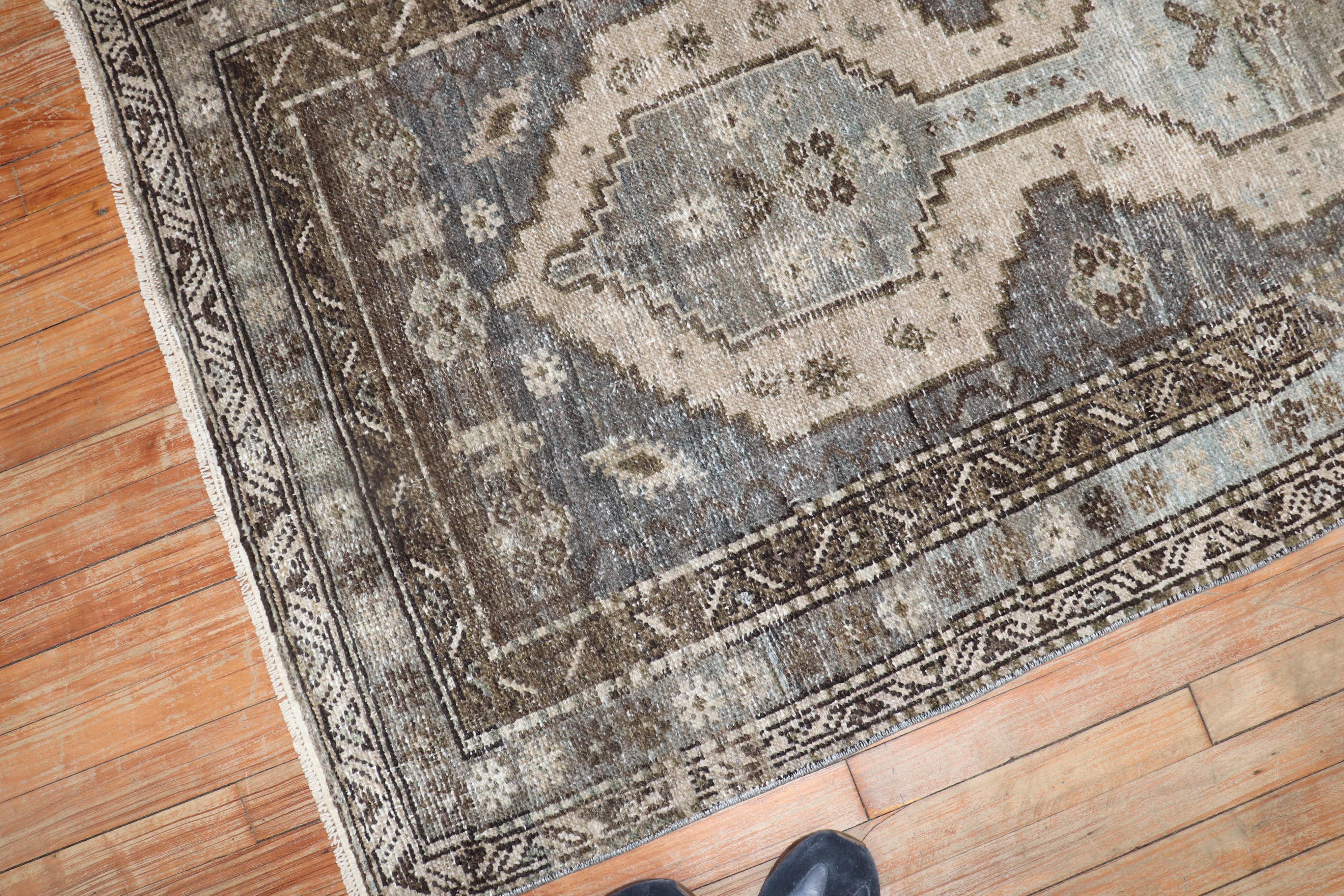 20th Century Gray Antique Persian Malayer Rug