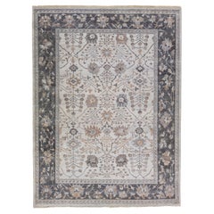 Gray Apadana's Artisan Collection Handmade Floral Wool Rug