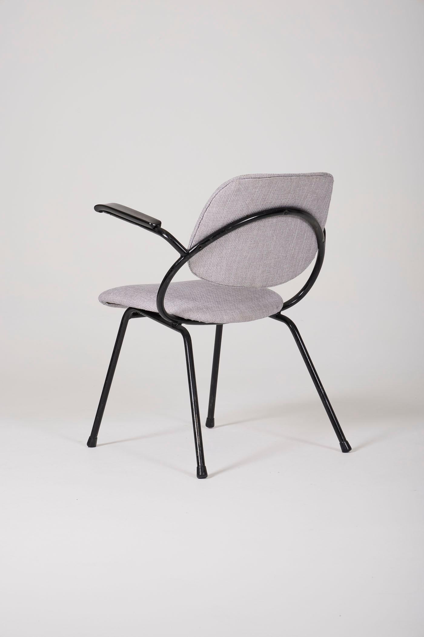 Textile Gray armchair from the 60s For Sale