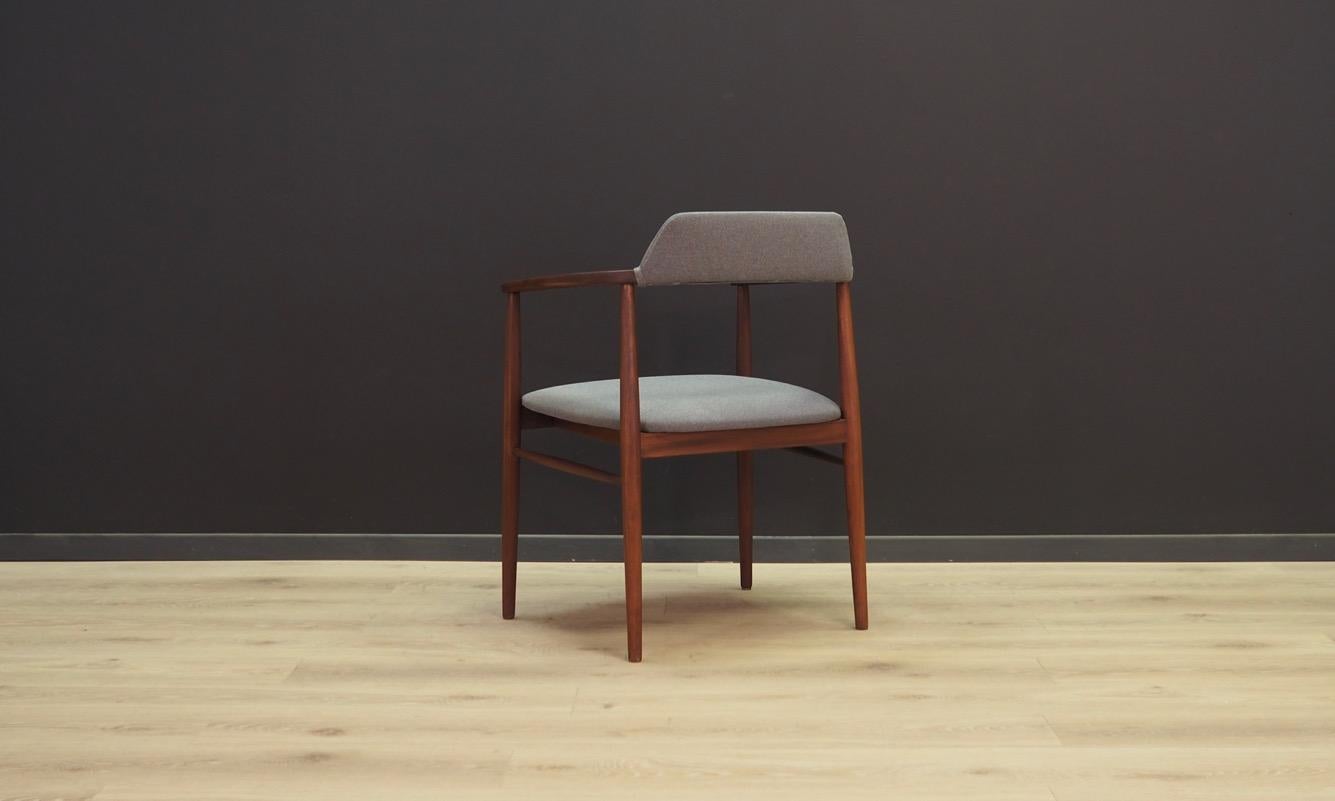 Late 20th Century Gray Armchair Teak Vintage Danish Design, 1960s For Sale