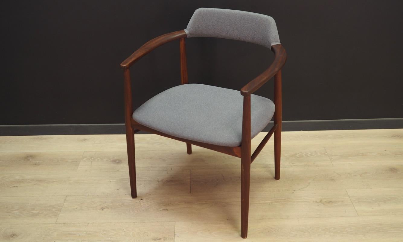Gray Armchair Teak Vintage Danish Design, 1960s For Sale 1