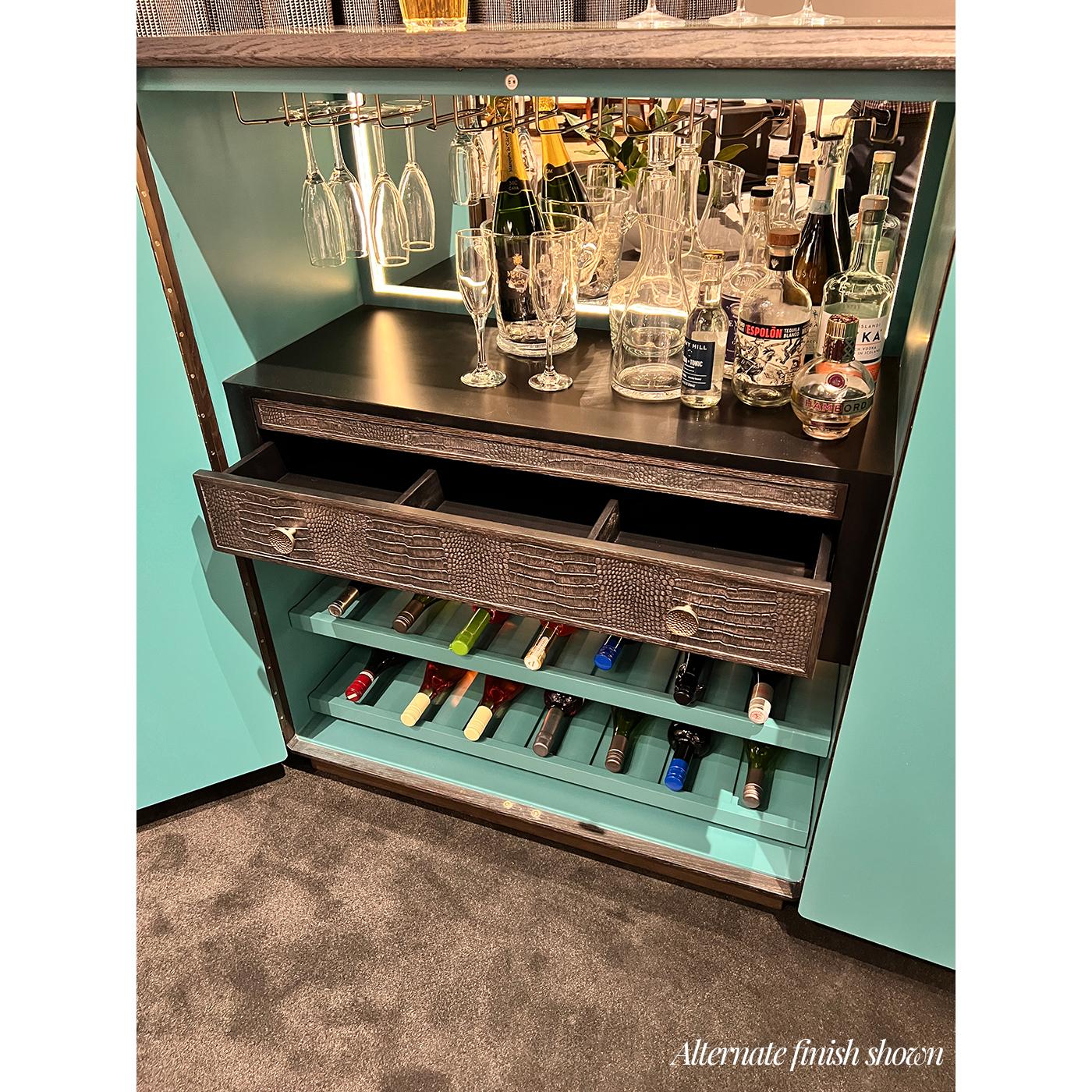 Mueble Bar Art Decó Gris Metal en venta