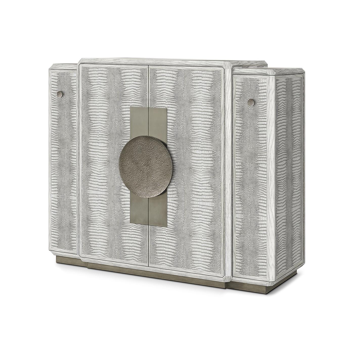 Gray Art Deco Bar Cabinet