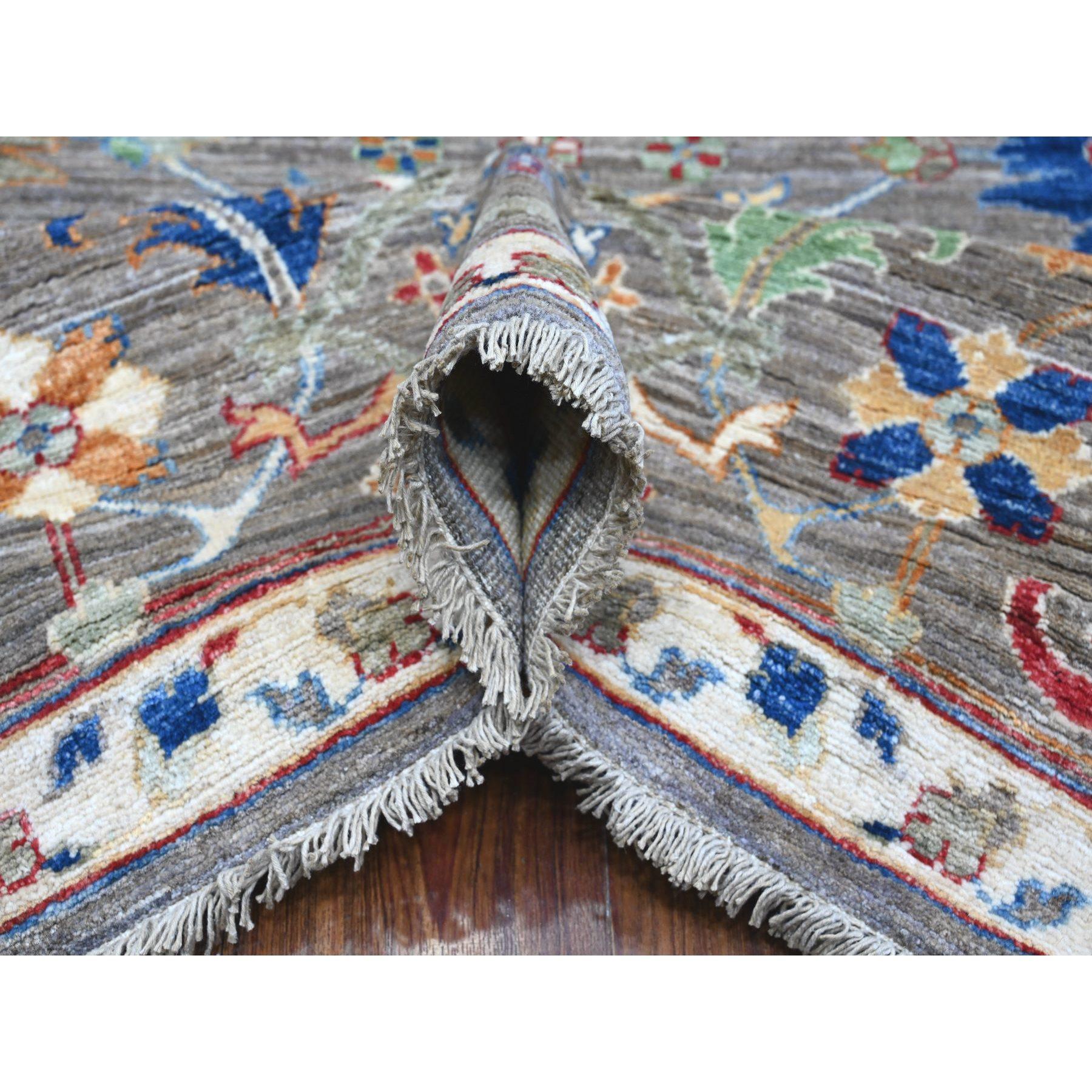 Noué à la main Tapis oriental gris Aryana Ziegler Mahal motif noué à la main 8'1