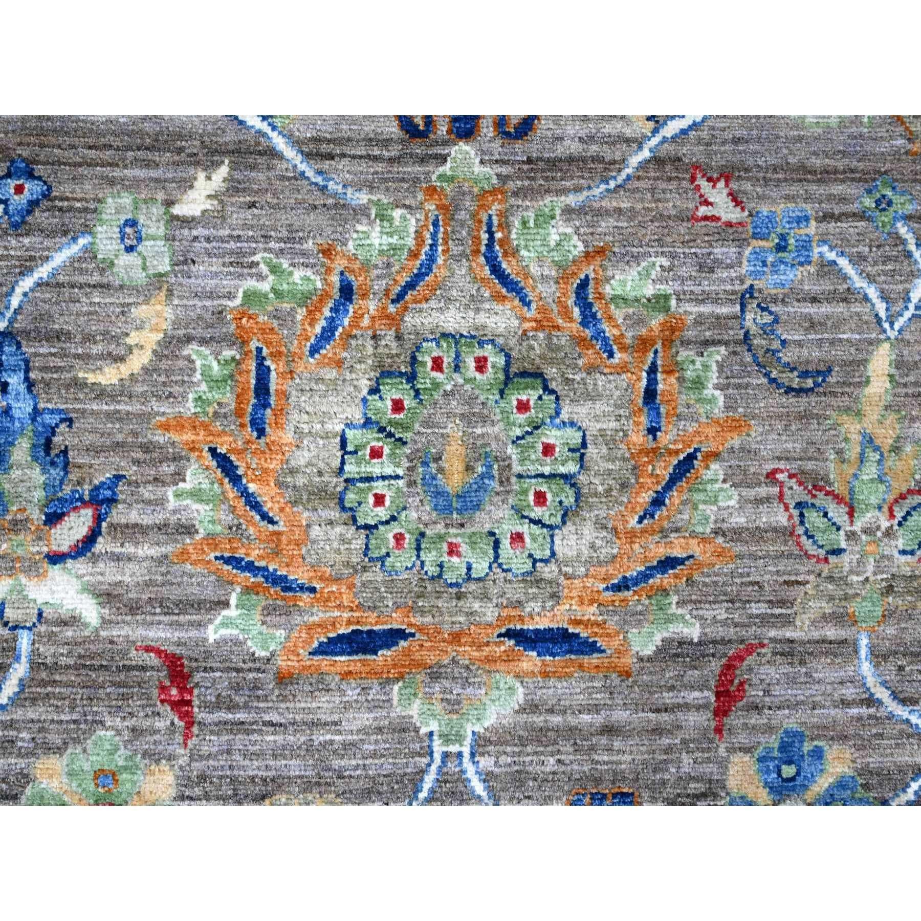 Laine Tapis oriental gris Aryana Ziegler Mahal motif noué à la main 8'1
