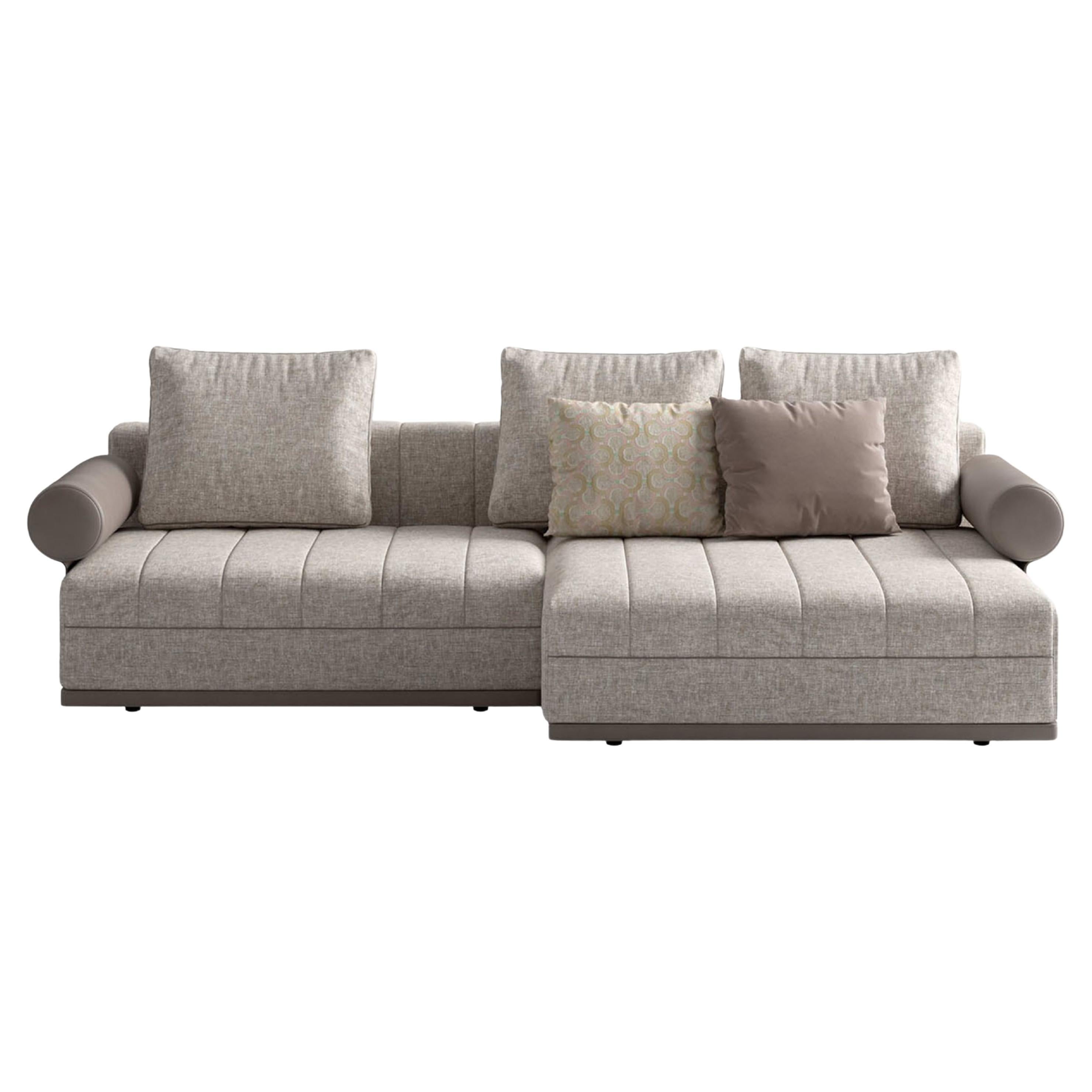 Gray & Beige Modular Sofa For Sale