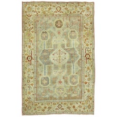 Zabihi Collection Gray Blue Antique Persian Malayer Accent Rug