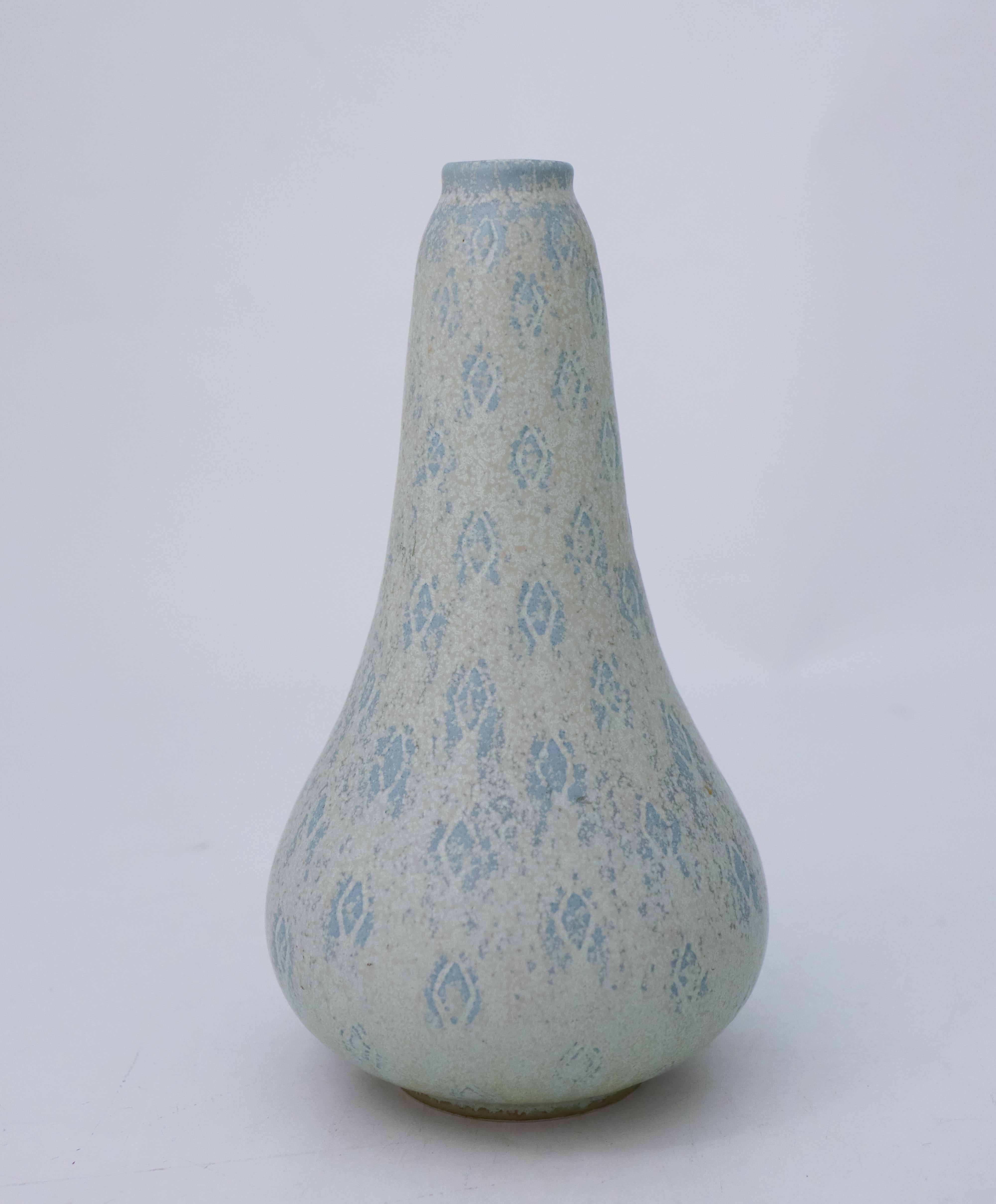 Scandinavian Modern Gray & Blue Vase, Gunnar Nylund, Rörstrand, Scandinavian Midcentury Vintage For Sale