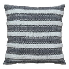 Cuscino grigio Boho Chic in lana e cotone con disegno geometrico
